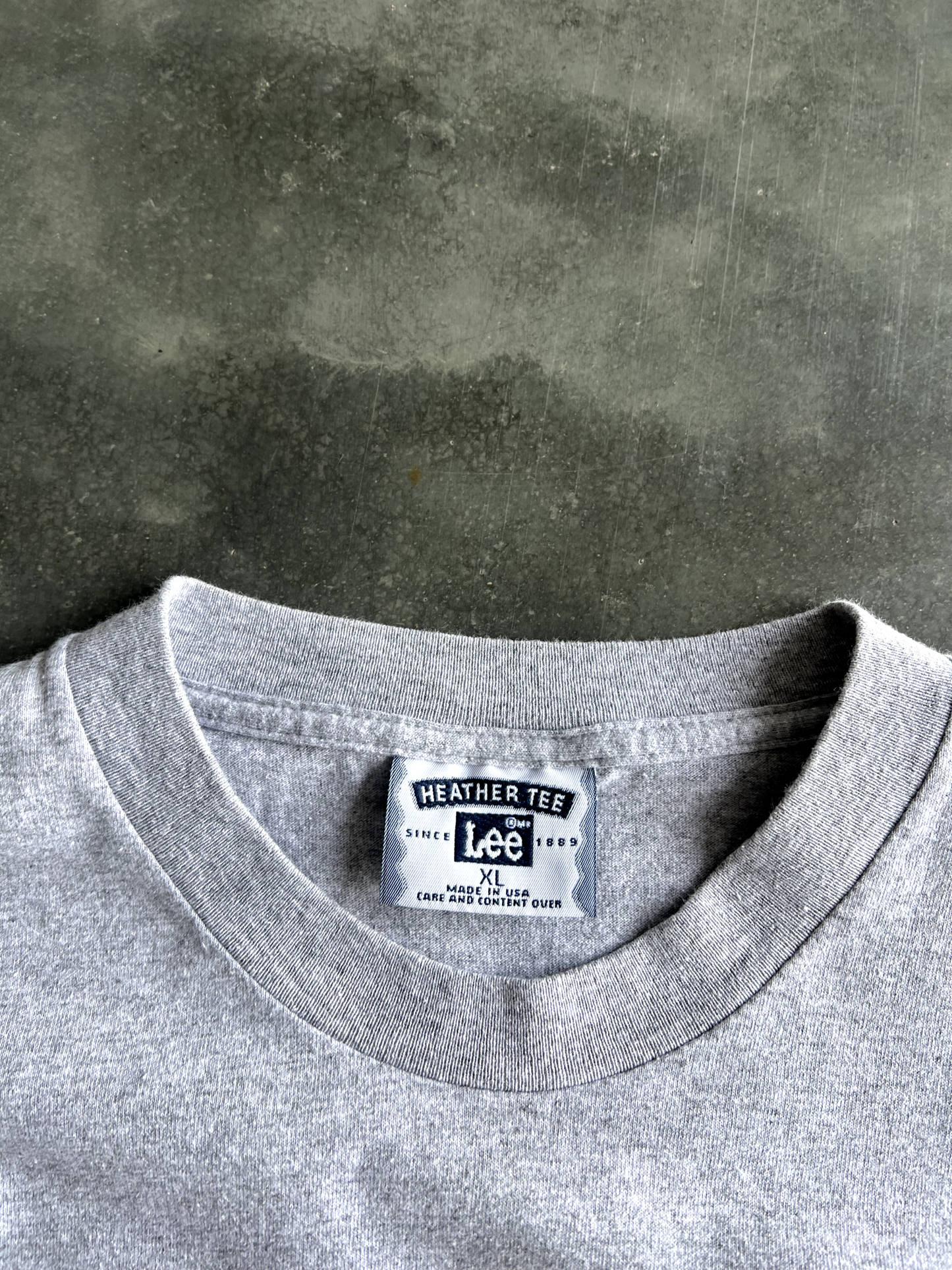 Vintage Grey Late Show Spellout Tee - XL