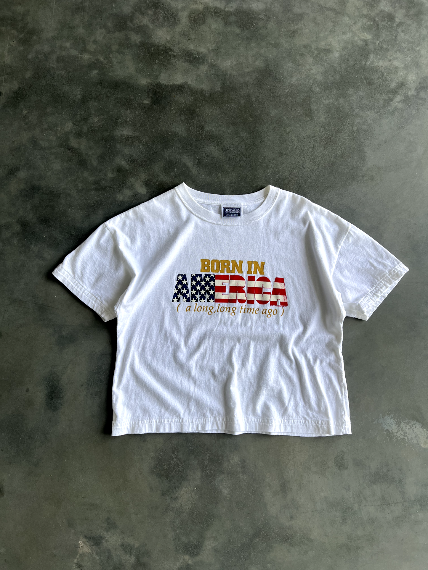 Vintage White America Graphic Tee - M