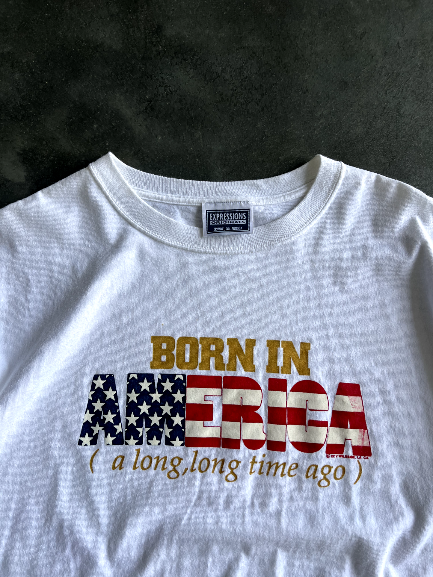 Vintage White America Graphic Tee - M