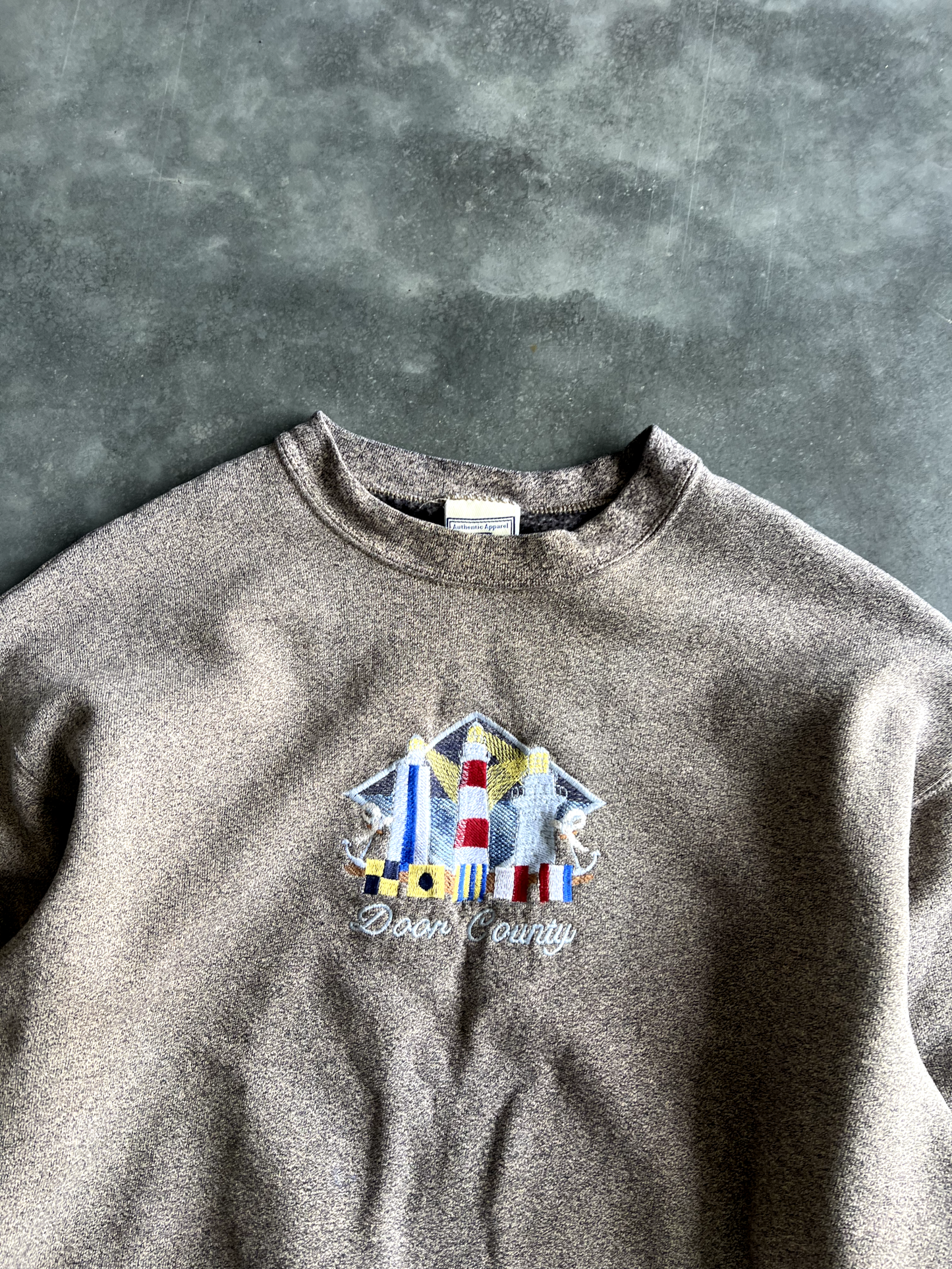 Vintage Tan Lighthouse Crew - L