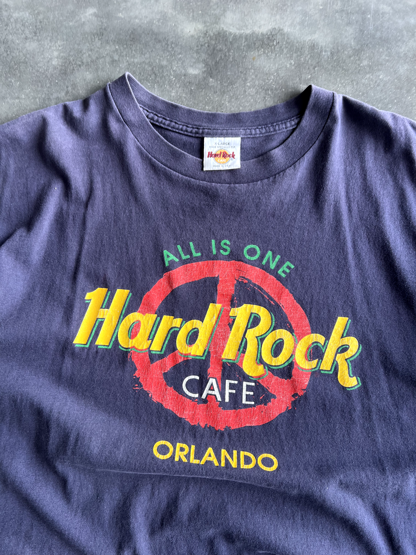Vintage Navy Blue Hard Rock Tee - XL