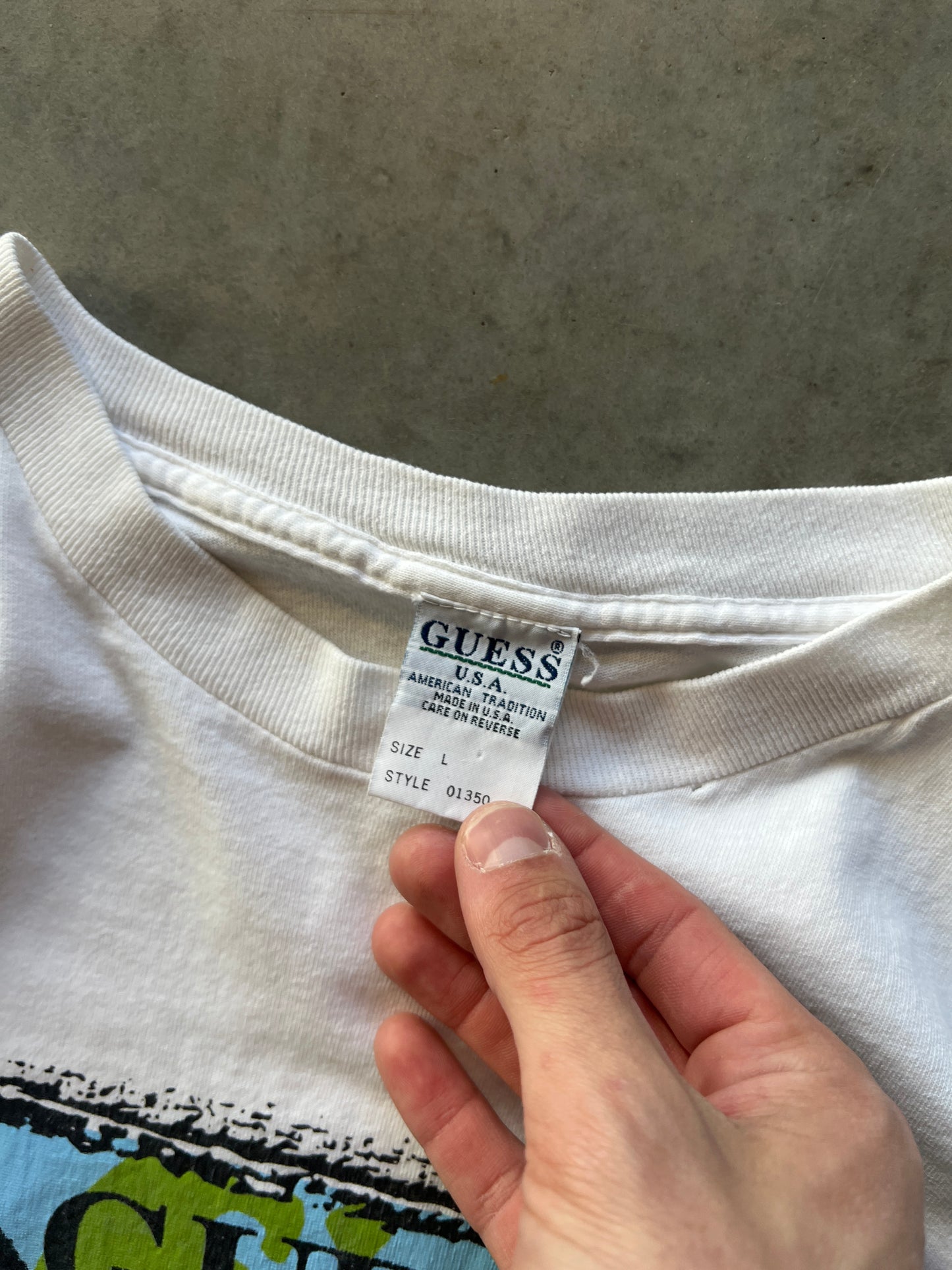 Vintage White Guess USA Shirt - L