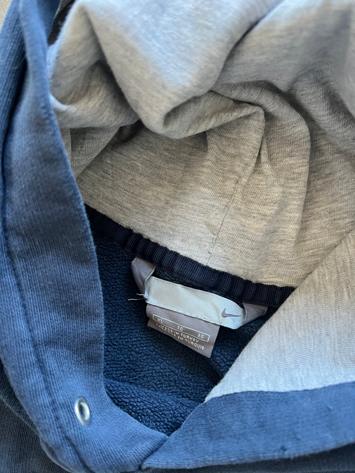 Vintage Blue Nike Spellout Hoodie - XL