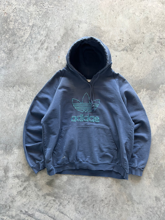 Vintage Navy Adidas Hoodie - M/L