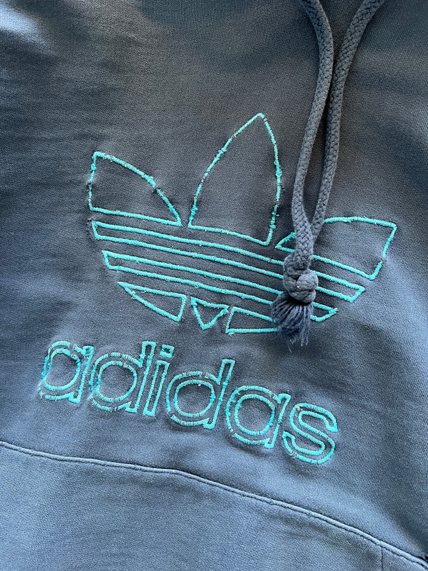 Vintage Navy Adidas Hoodie - M/L