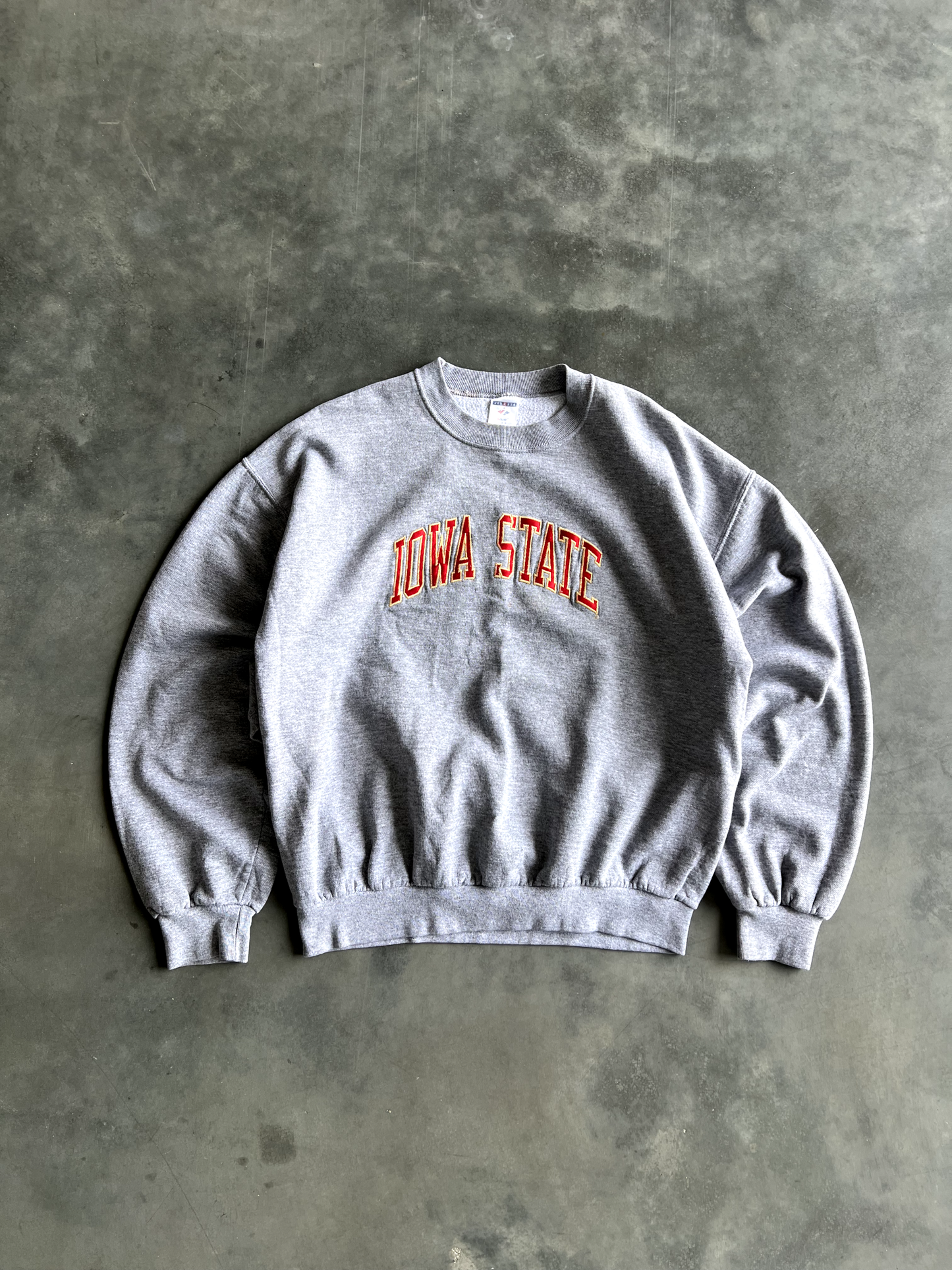 Vintage Grey Iowa State Spellout Crew - L
