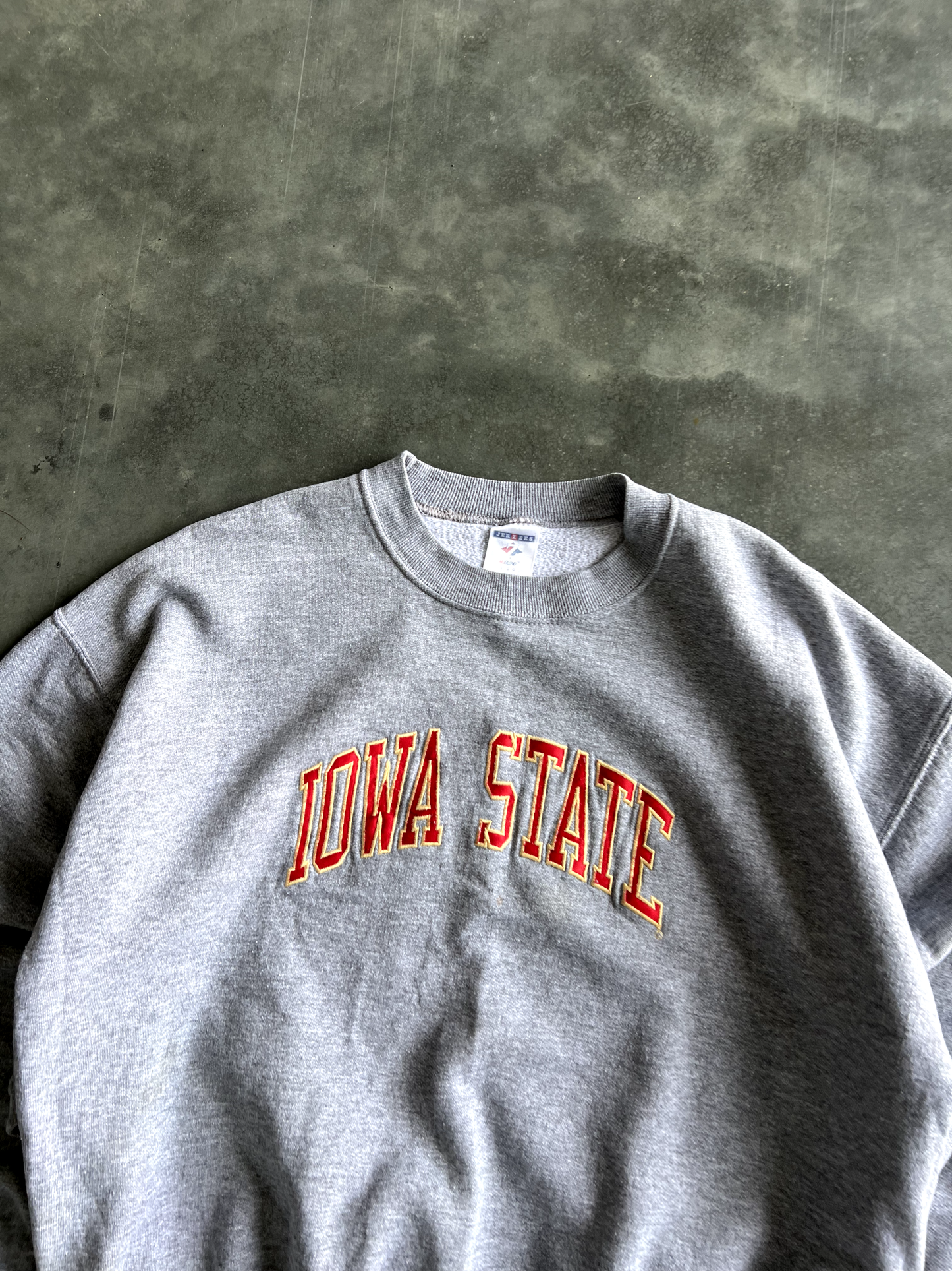 Vintage Grey Iowa State Spellout Crew - L