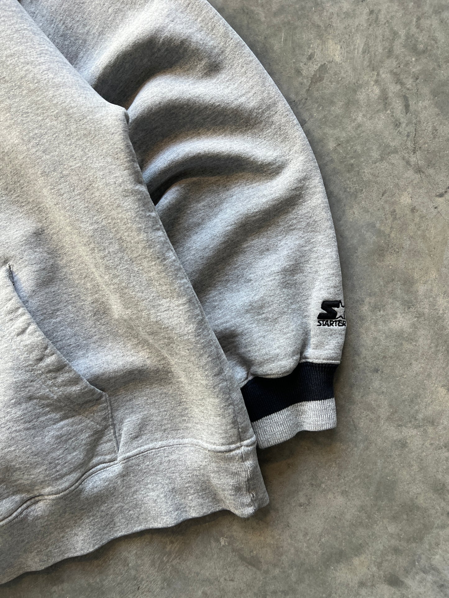 Vintage Grey Starter Spellout Hoodie - L