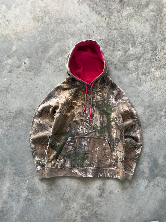 Vintage Pink RealTree Camo Hoodie - S