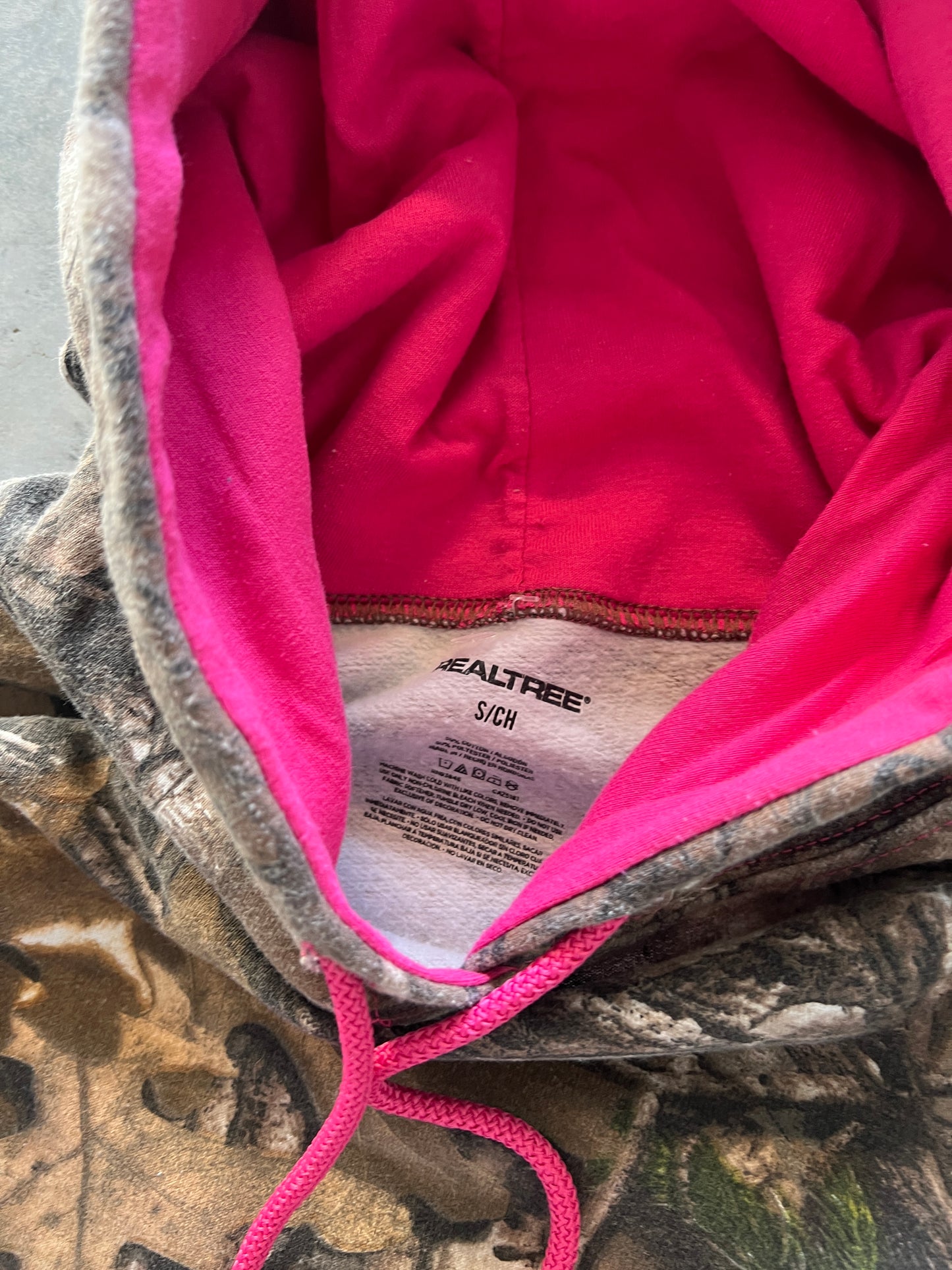 Vintage Pink RealTree Camo Hoodie - S