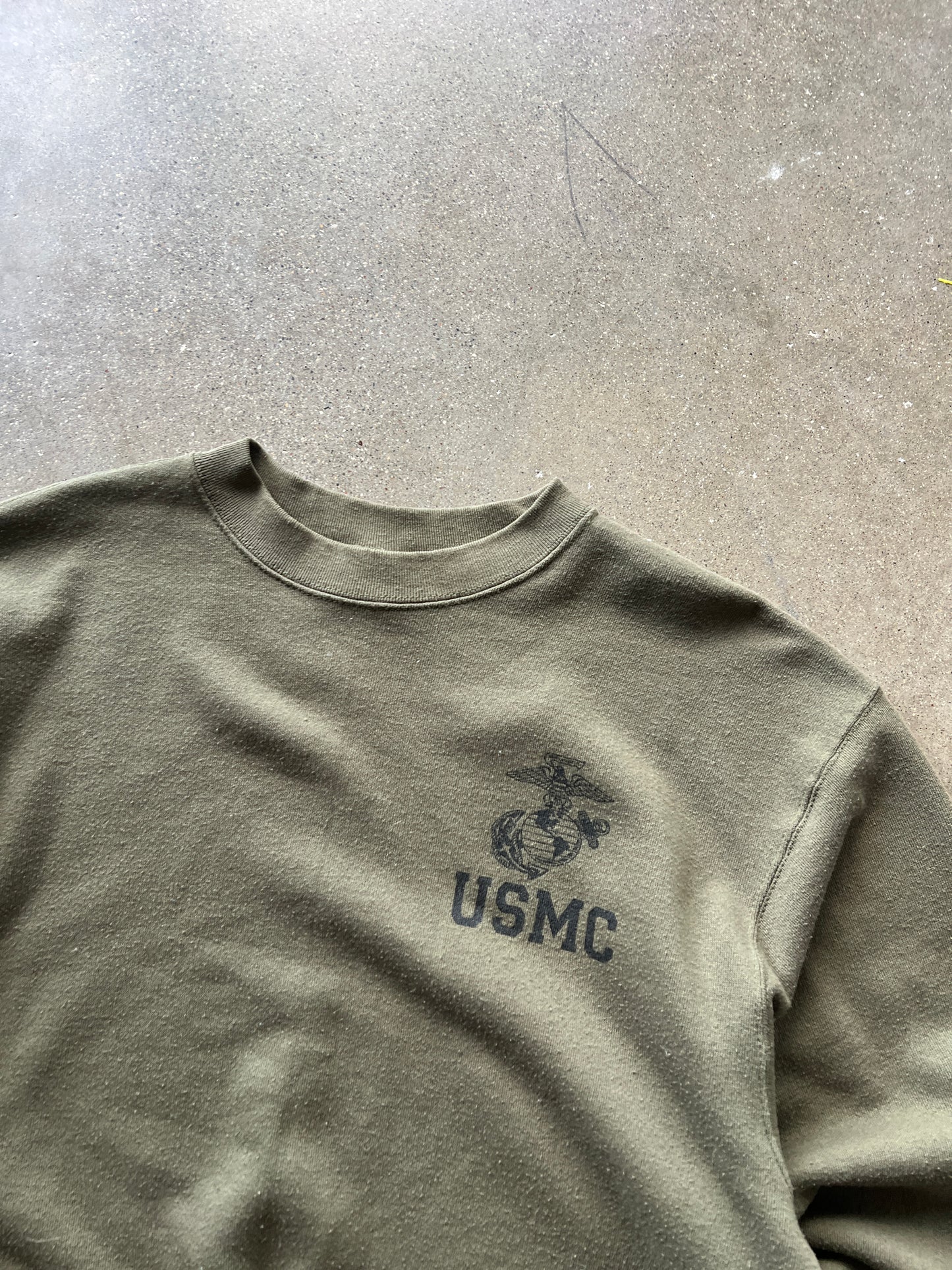 Vintage Green Marines USMC Crew - M