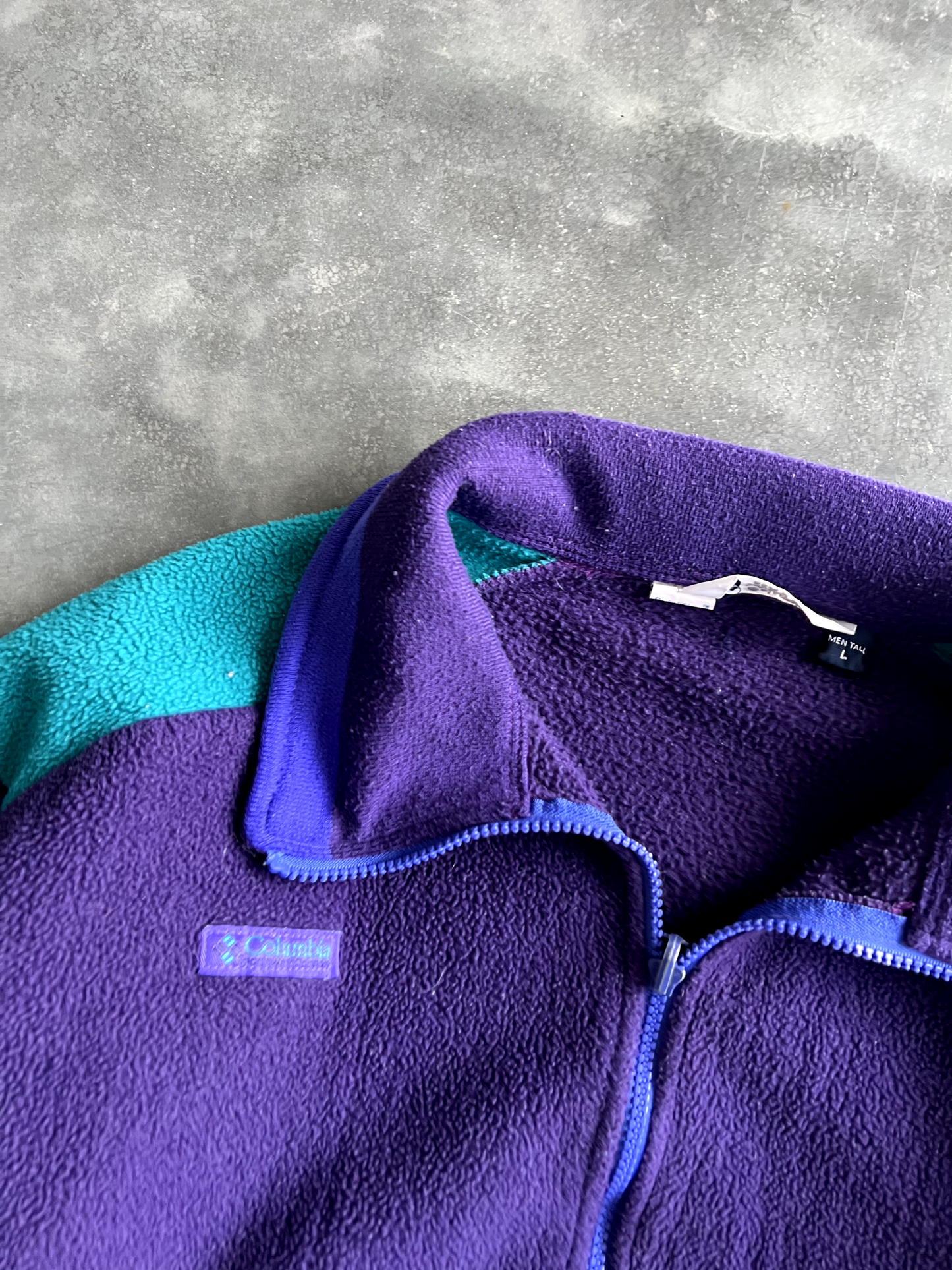Vintage Purple Fleece Columbia Zip Up - L