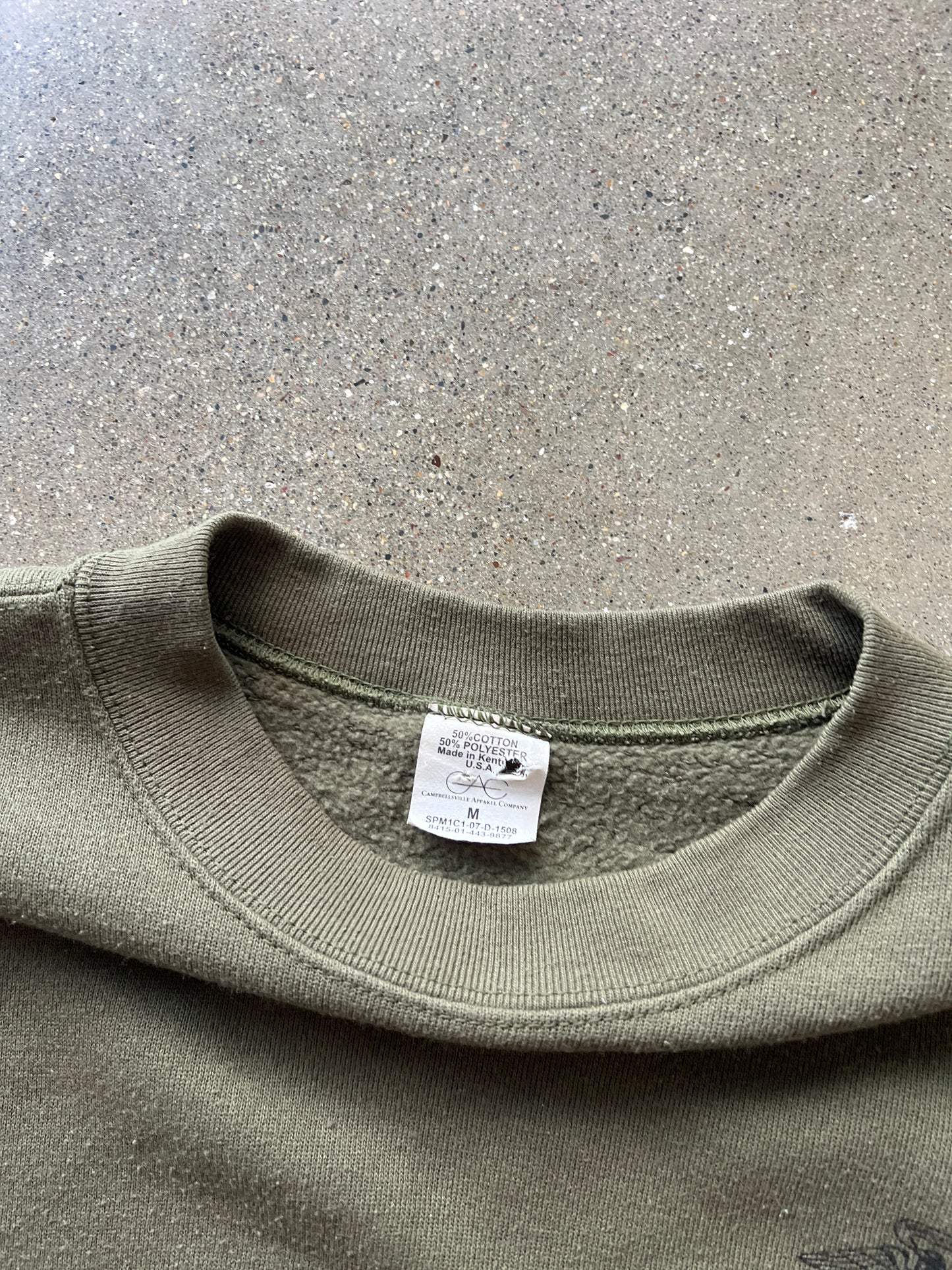 Vintage Green Marines USMC Crew - M