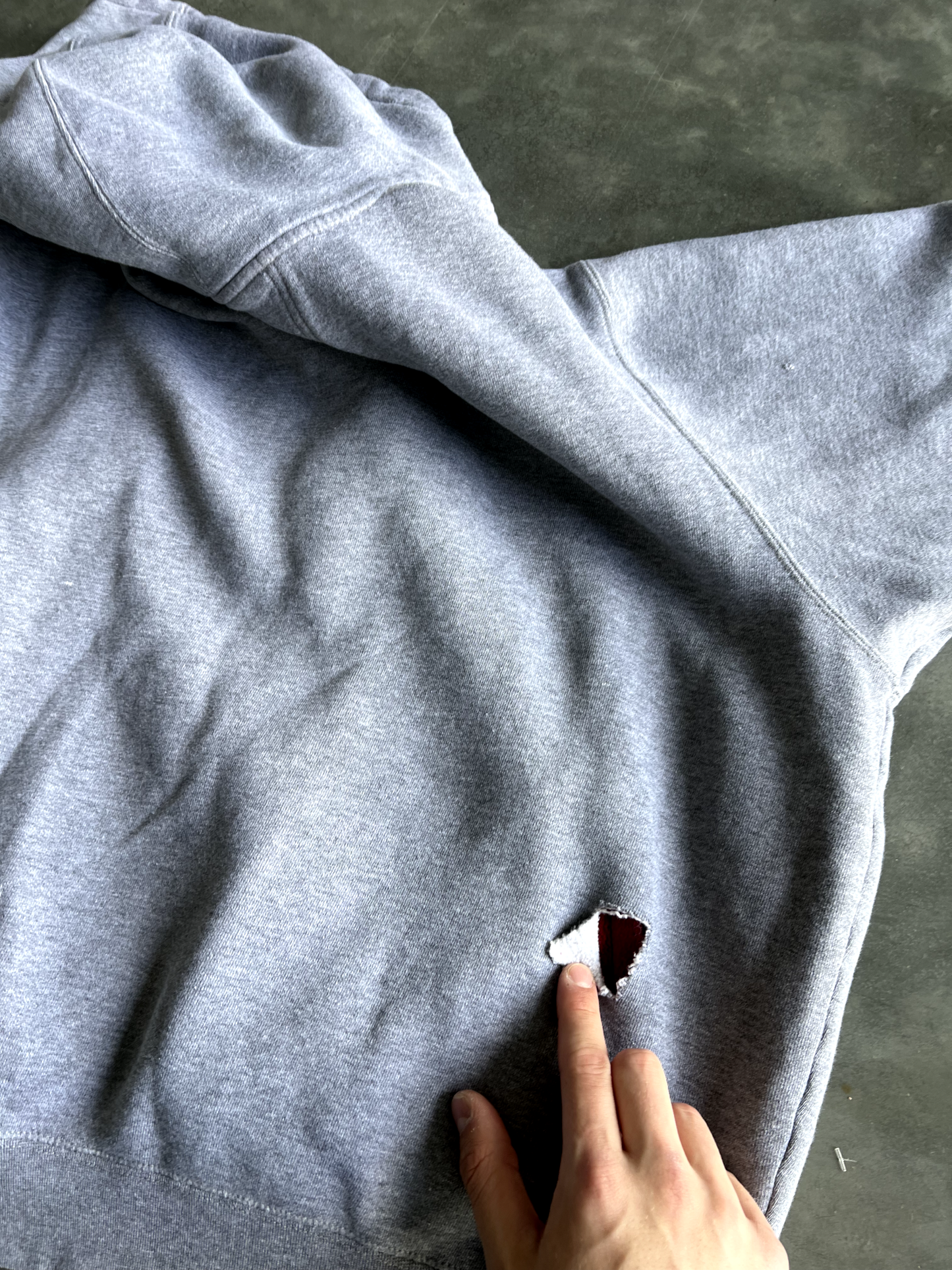 Vintage Grey Oklahoma Spellout Hoodie - XL