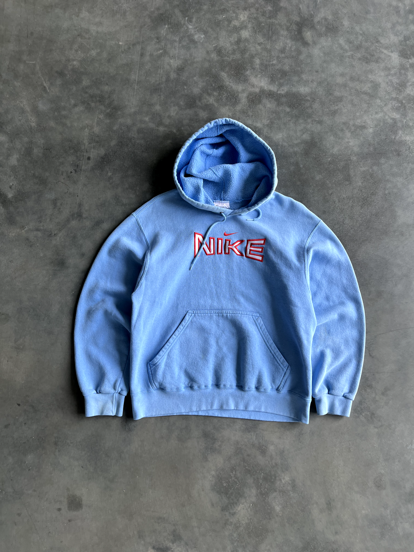 Vintage Blue Nike Spellout Hoodie - M