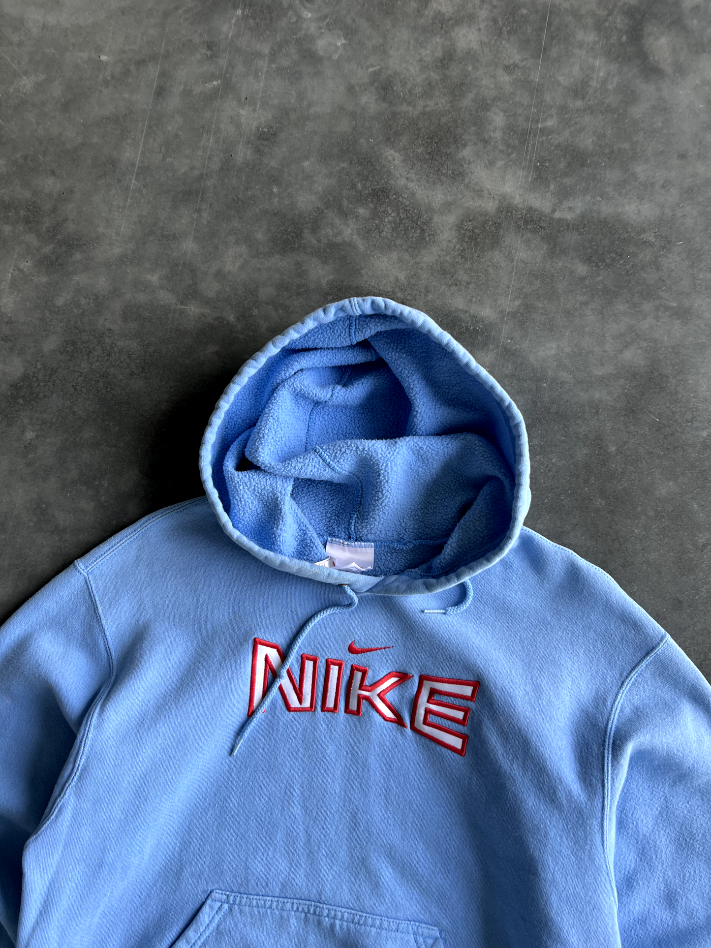 Vintage Blue Nike Spellout Hoodie - M