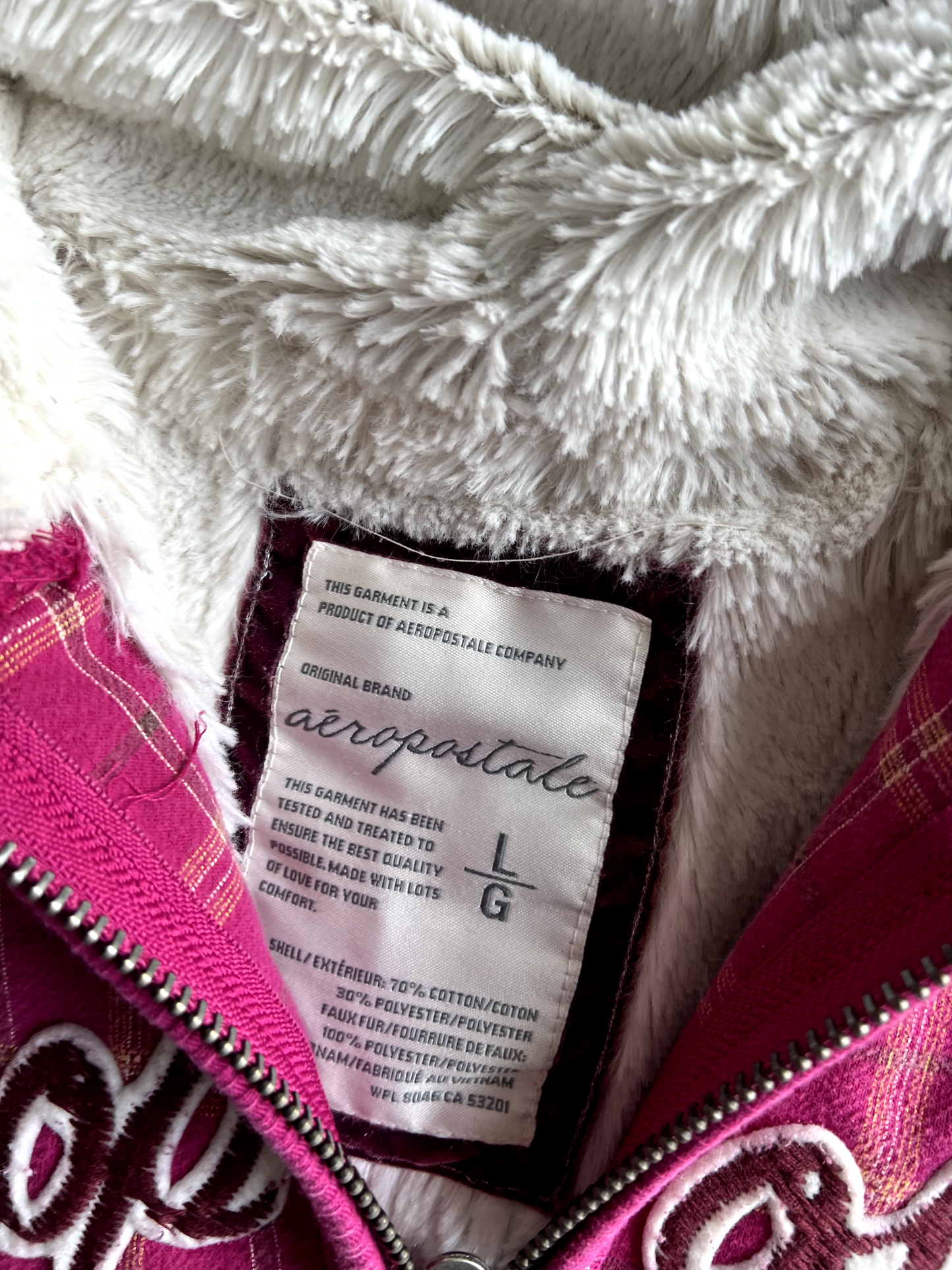 Vintage Red Striped Hoodie - L