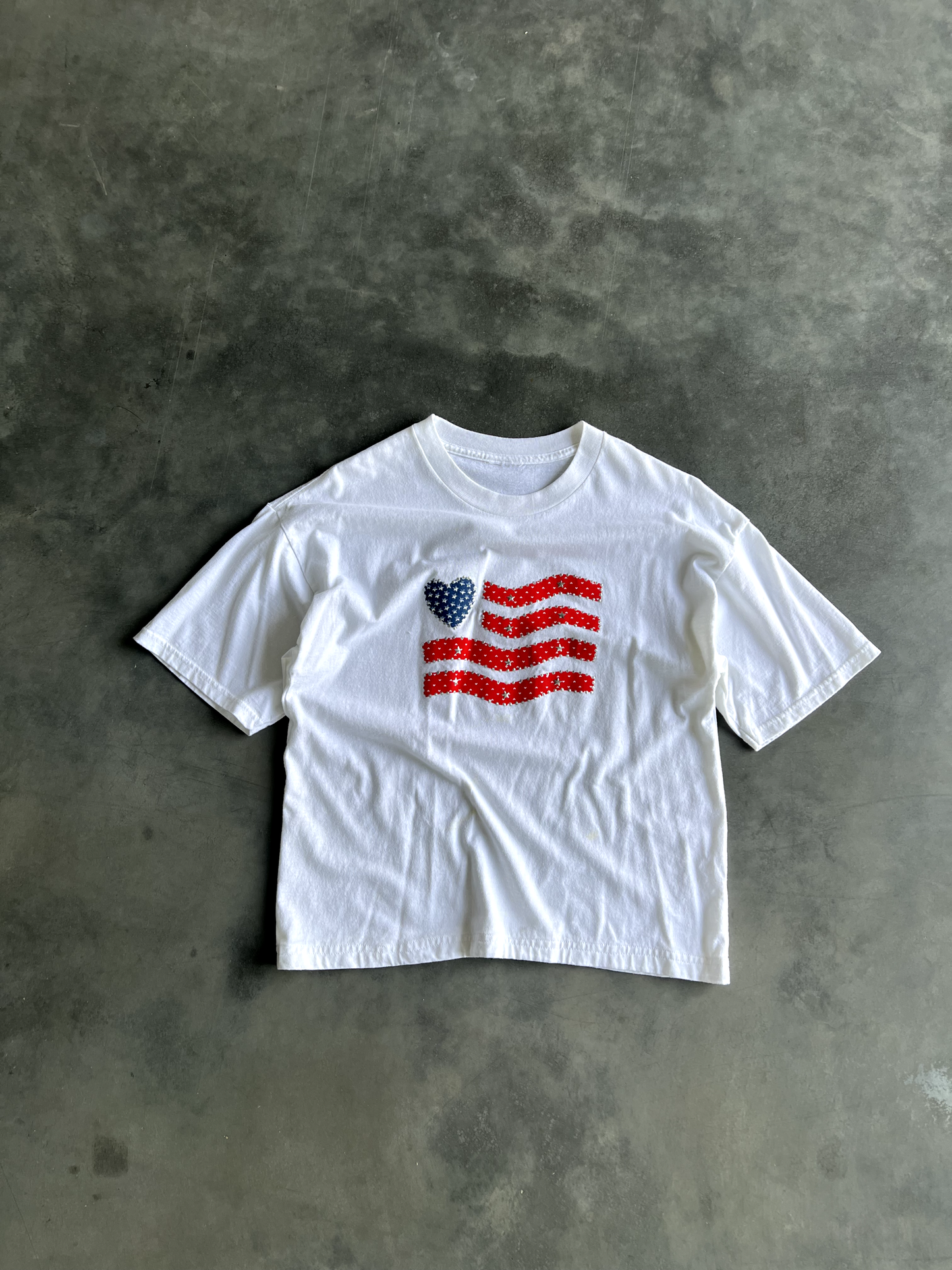 Vintage White America Graphic Tee - M
