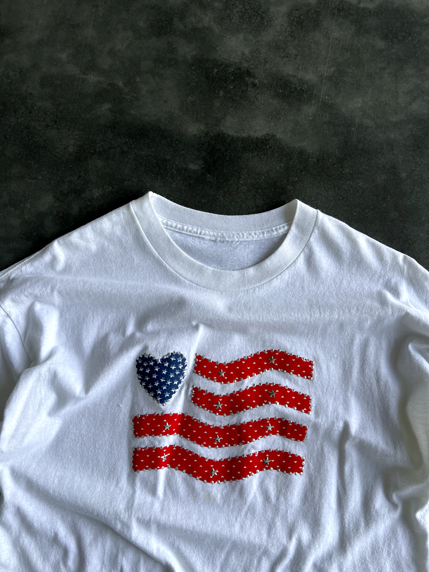 Vintage White America Graphic Tee - M