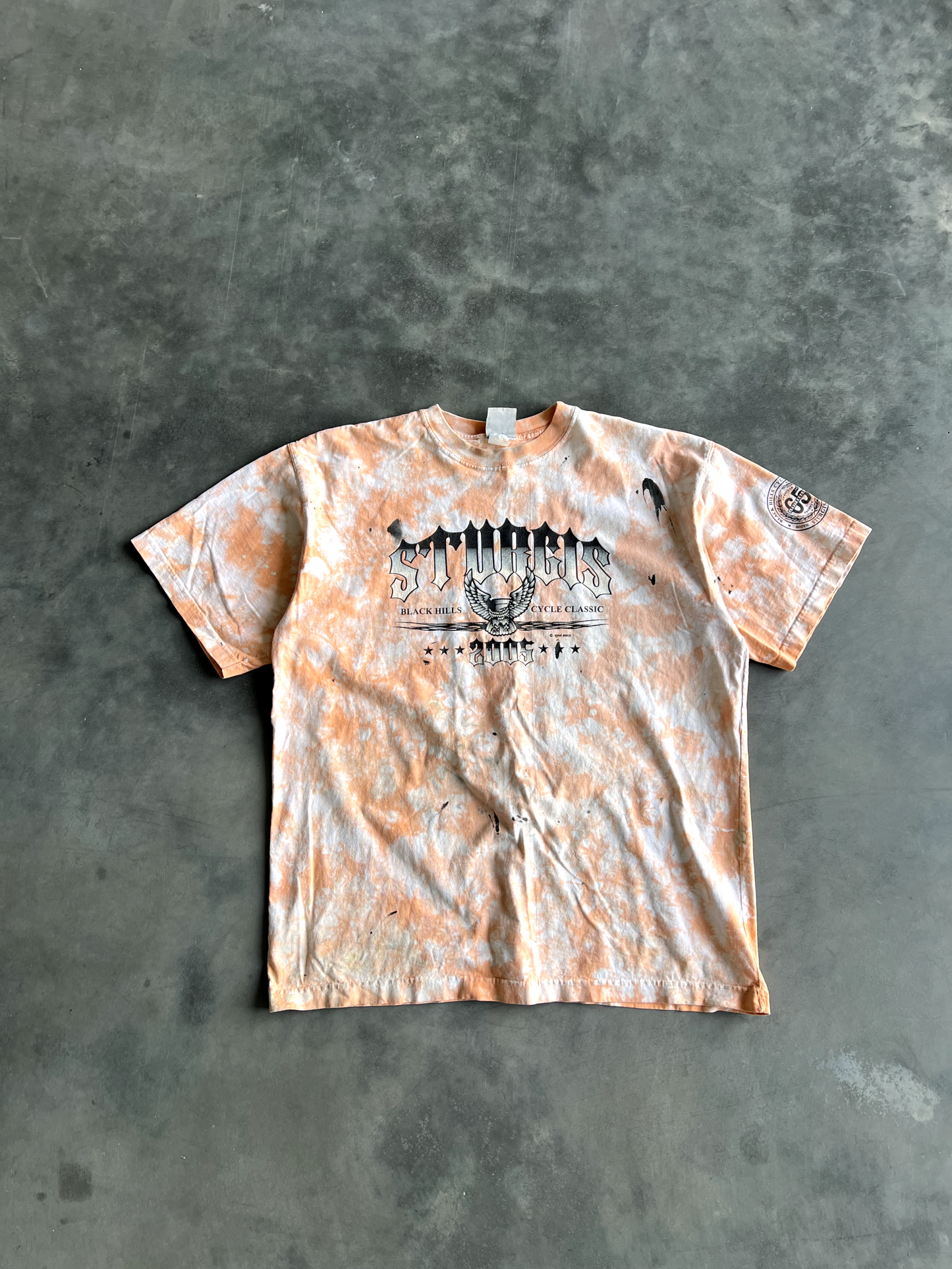Vintage Orange Tie-Dye Sturgis Tee - L