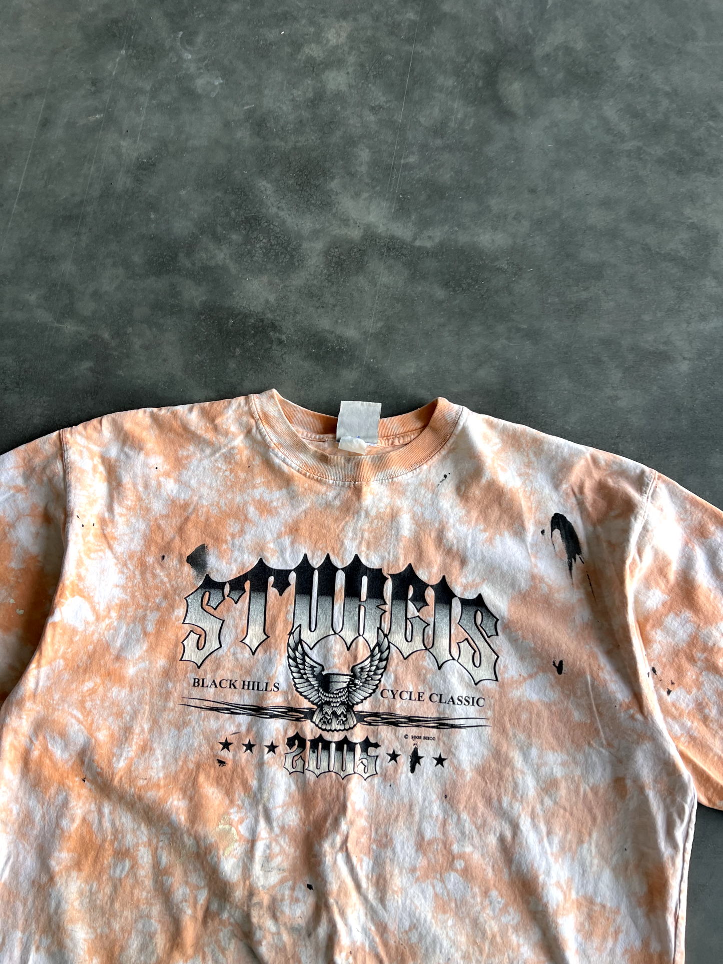 Vintage Orange Tie-Dye Sturgis Tee - L