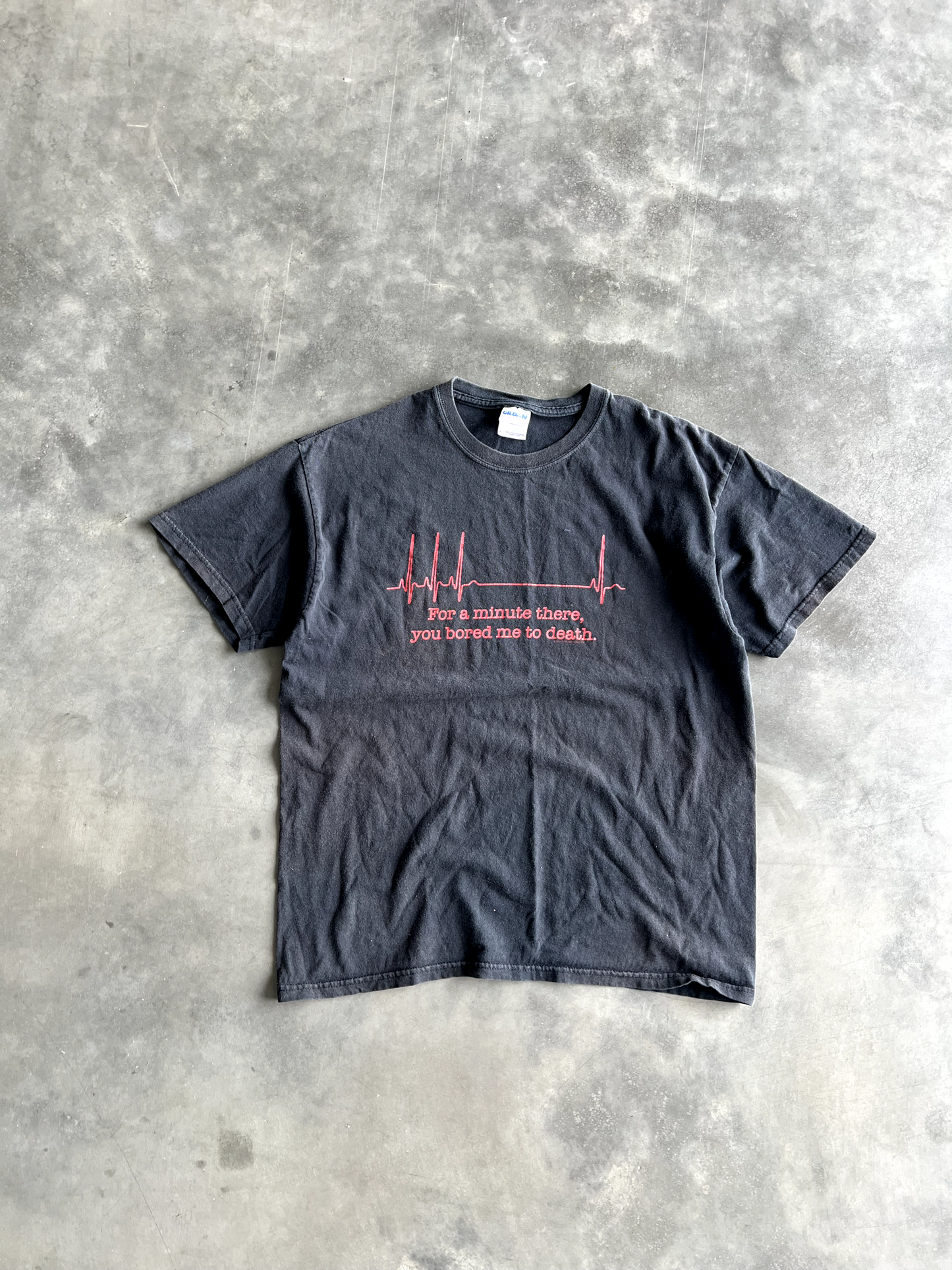 Vintage Black Spellout Tee - L