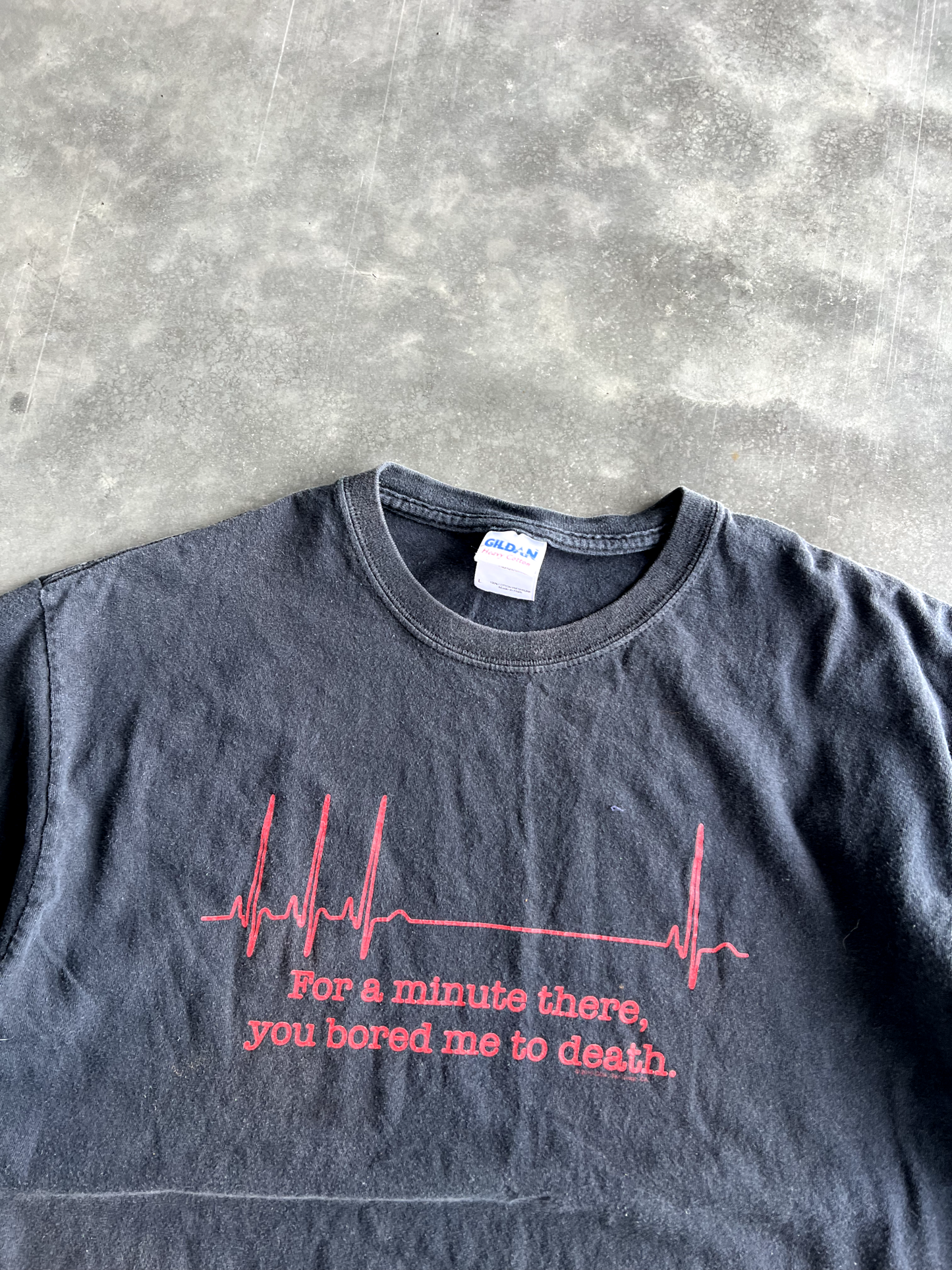 Vintage Black Spellout Tee - L
