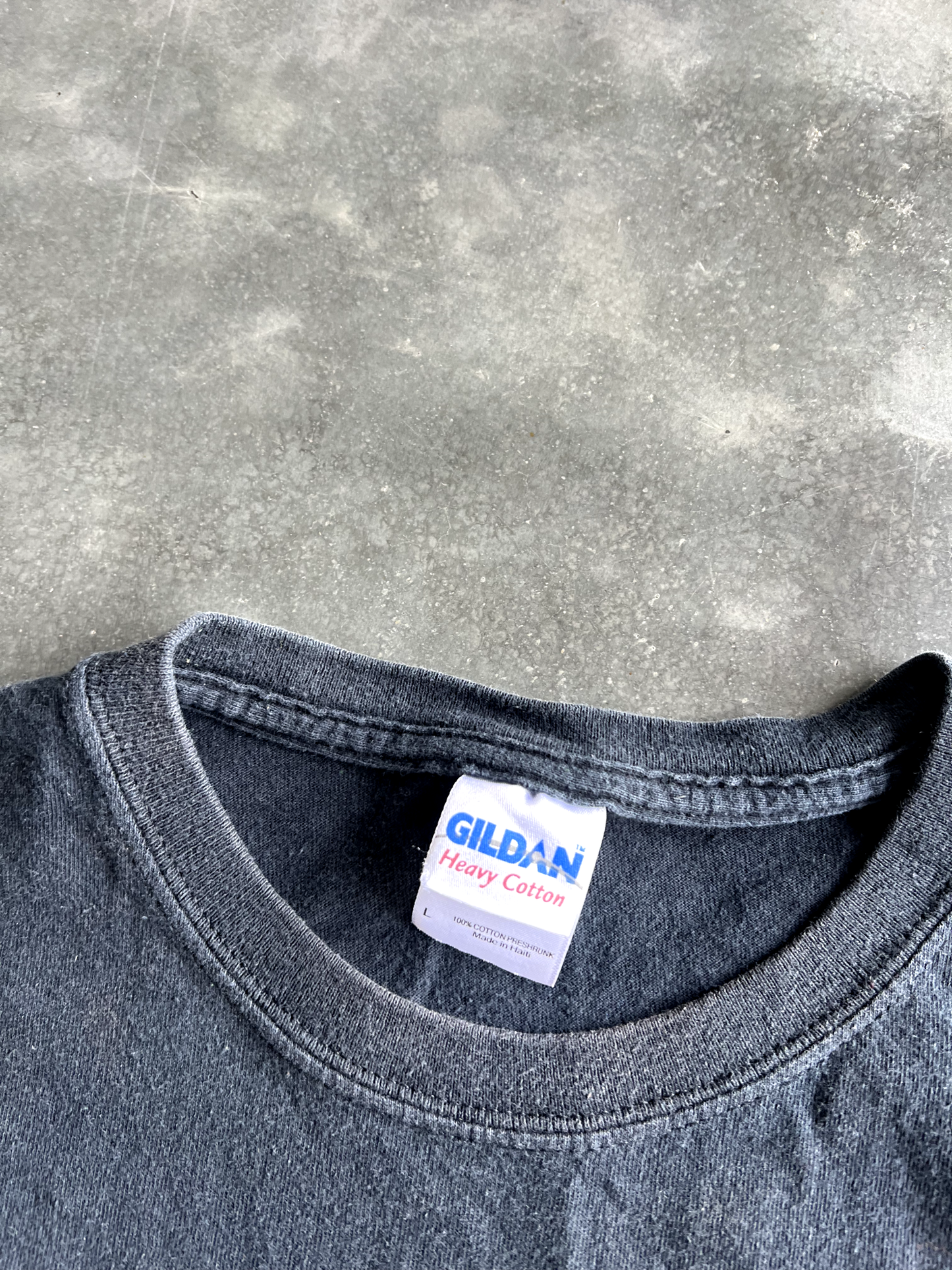 Vintage Black Spellout Tee - L