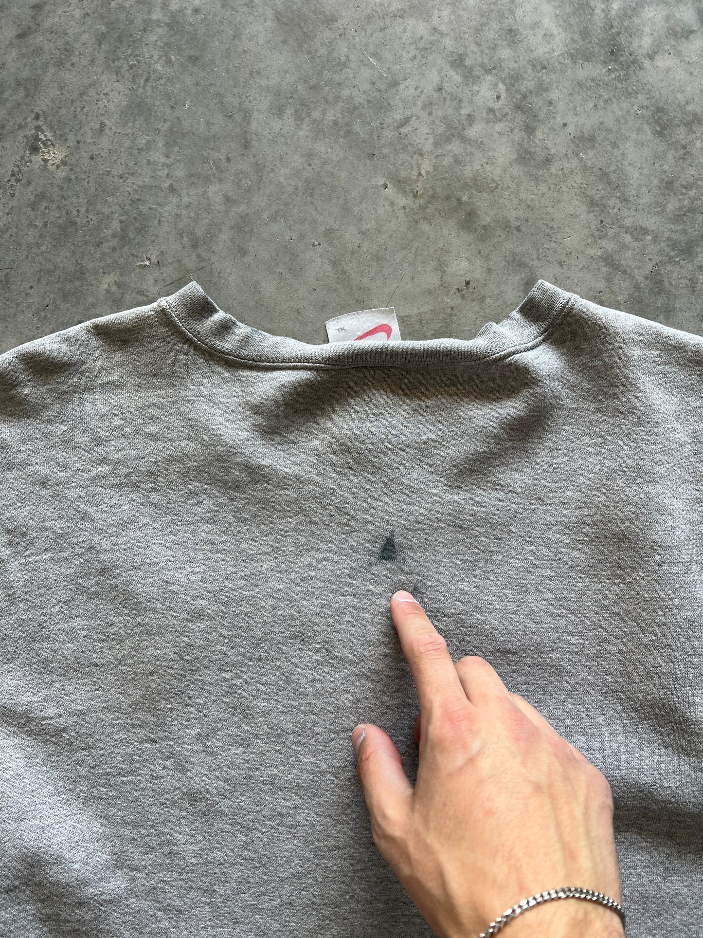 Vintage Grey Nike Spellout Crew - XL