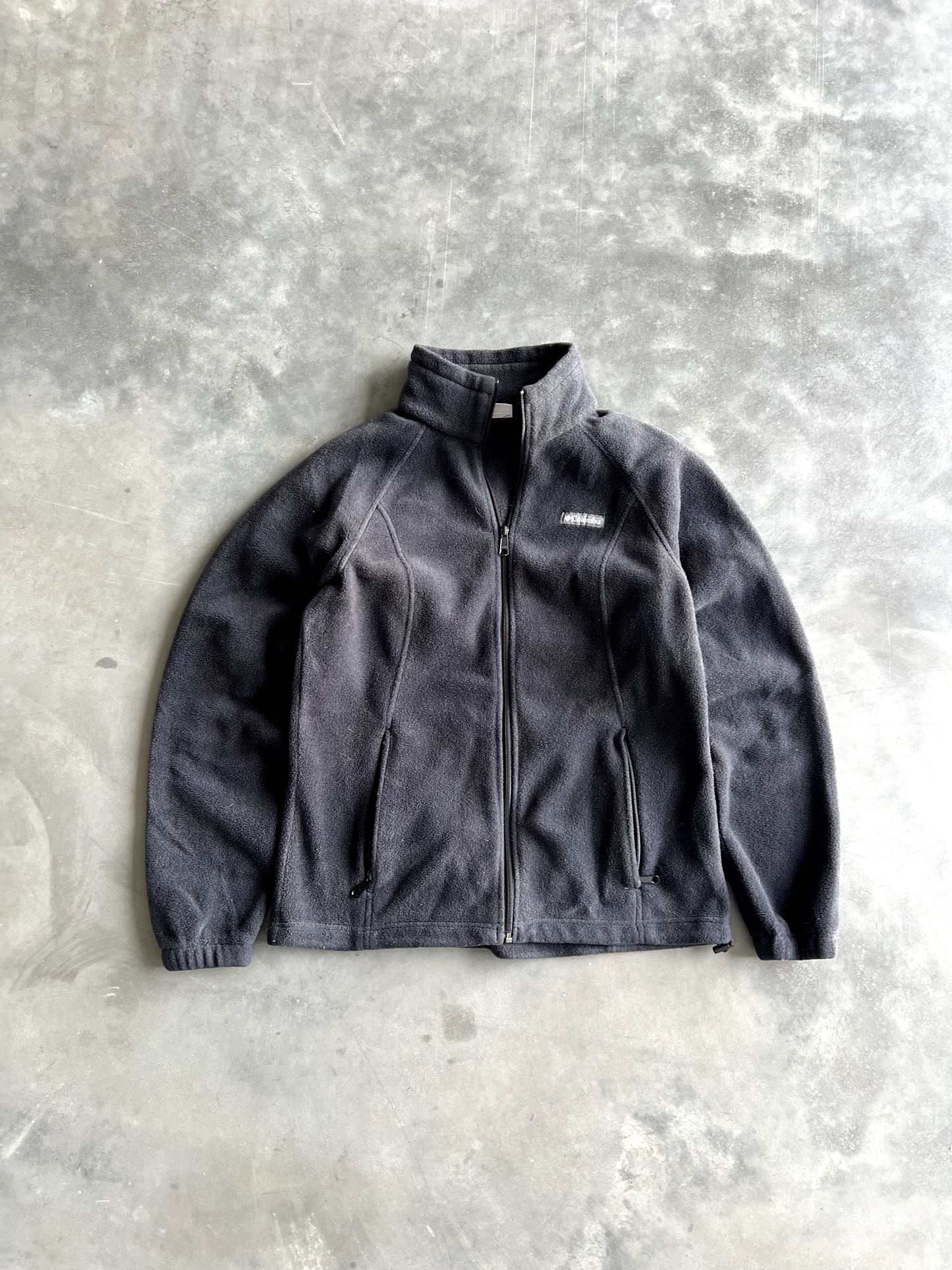 Vintage Black Fleece Columbia Zip Up - L