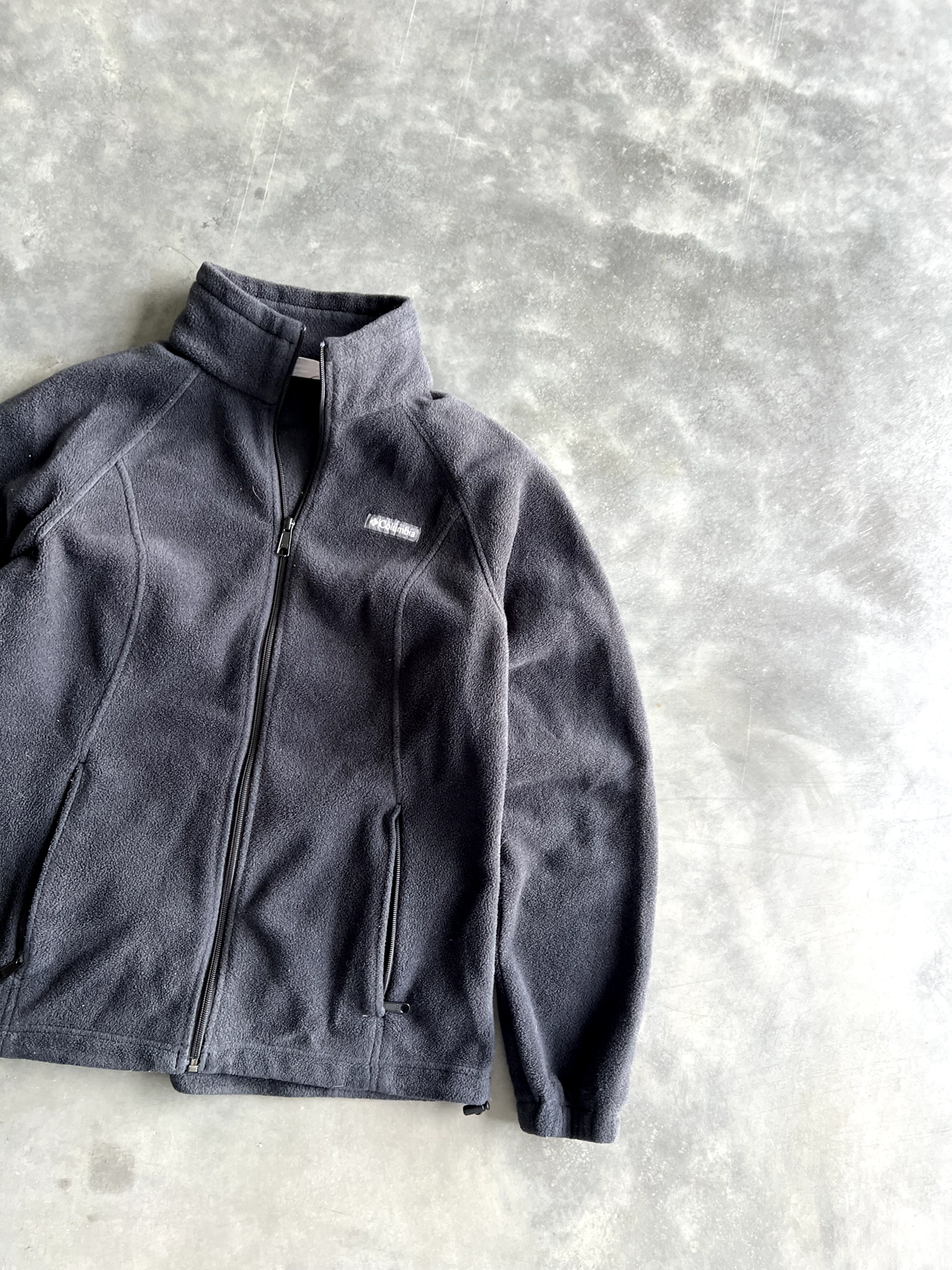 Vintage Black Fleece Columbia Zip Up - L