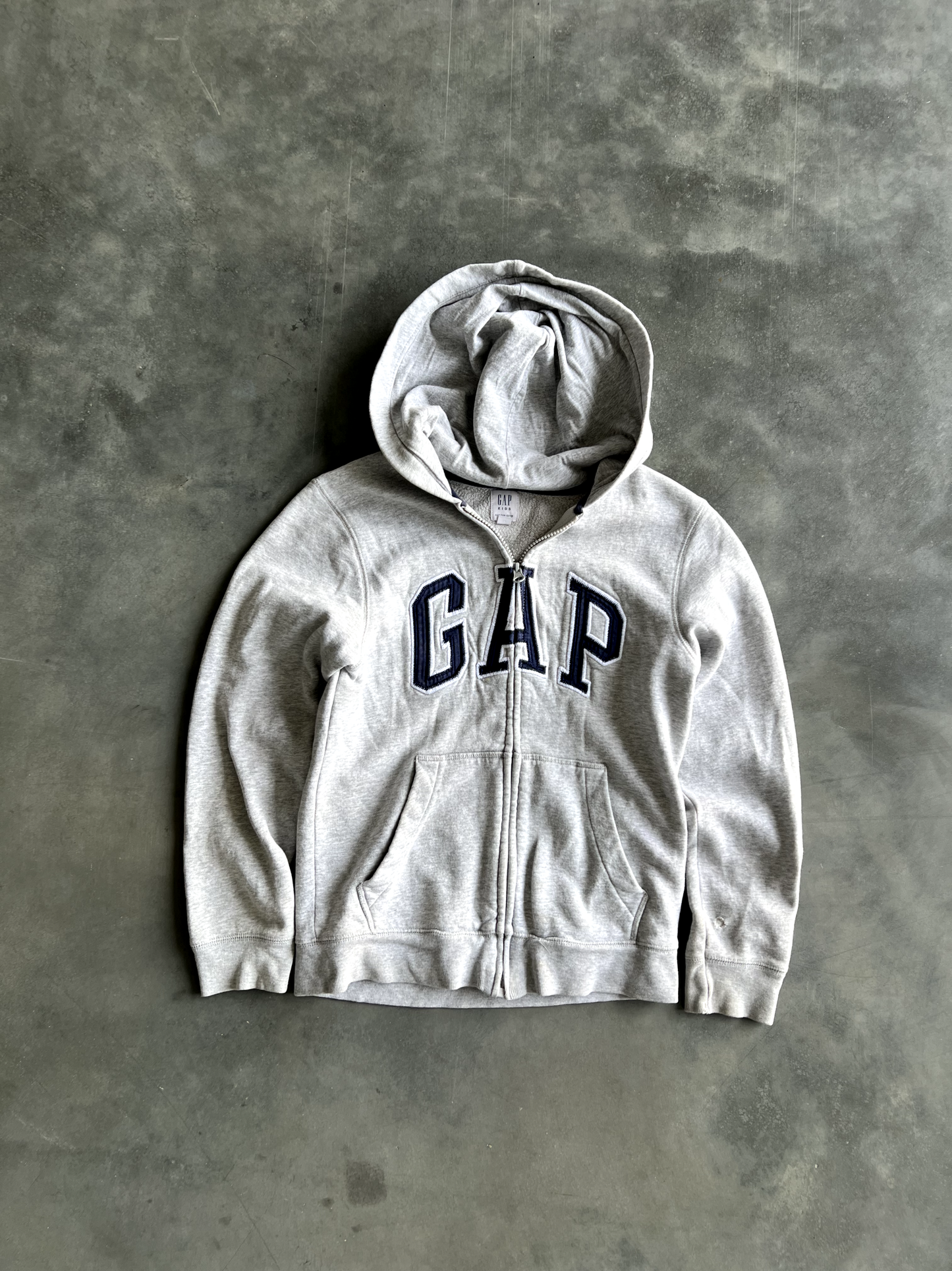 Vintage Grey Gap Zip Up Hoodie - L