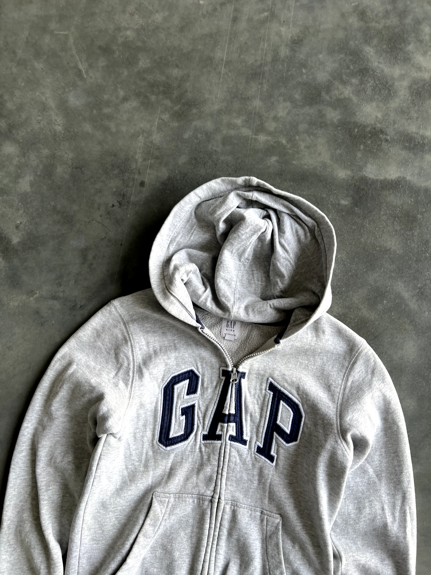 Vintage Grey Gap Zip Up Hoodie - L