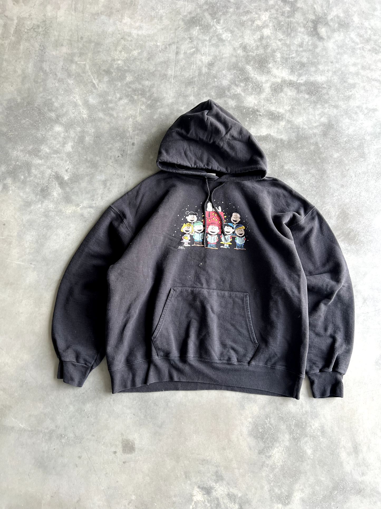 Vintage Black Charlie Brown Christmas Hoodie - L