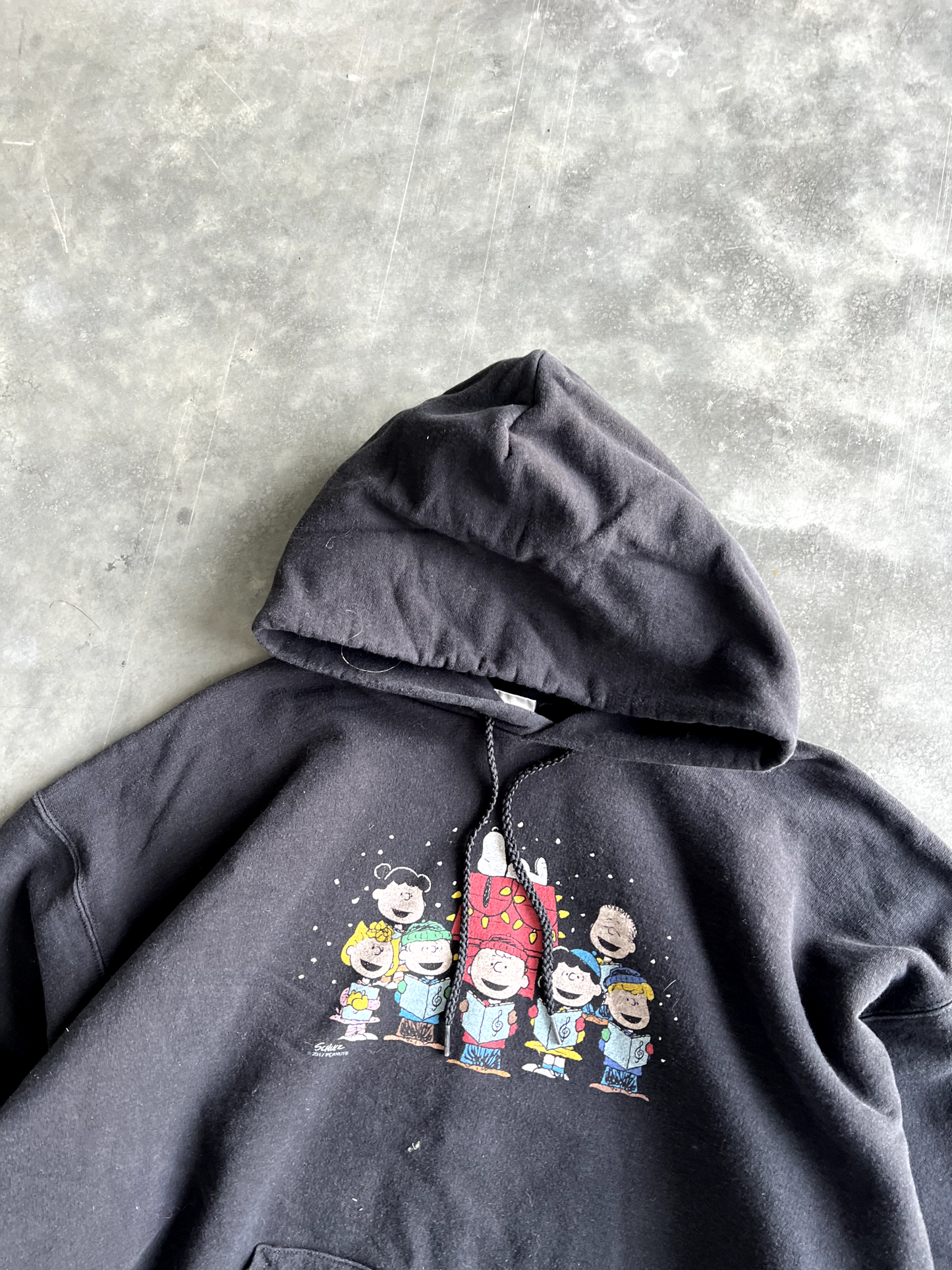 Vintage Black Charlie Brown Christmas Hoodie - L