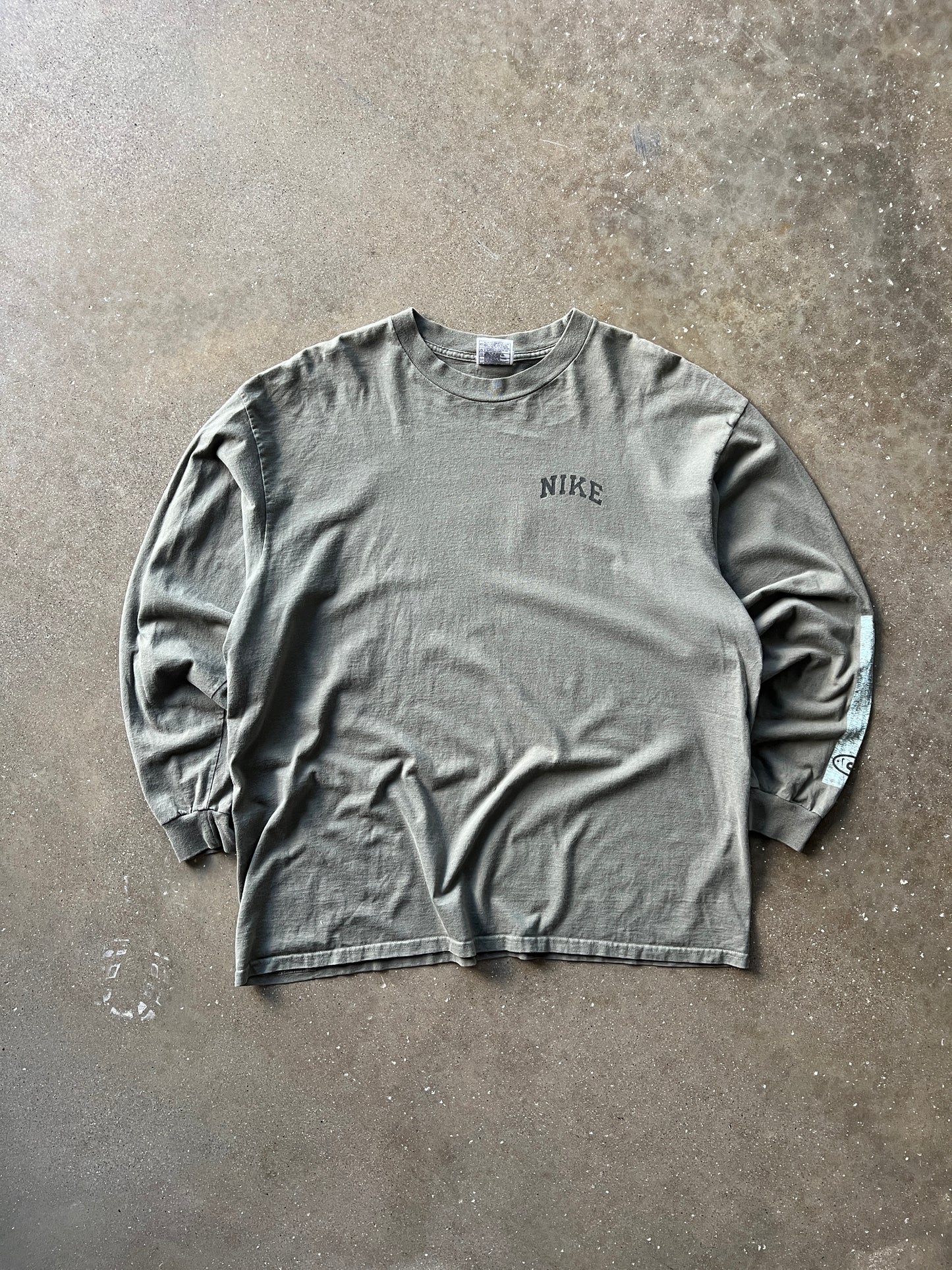 Vintage Grey Green Nike Long Sleeve Shirt - XL
