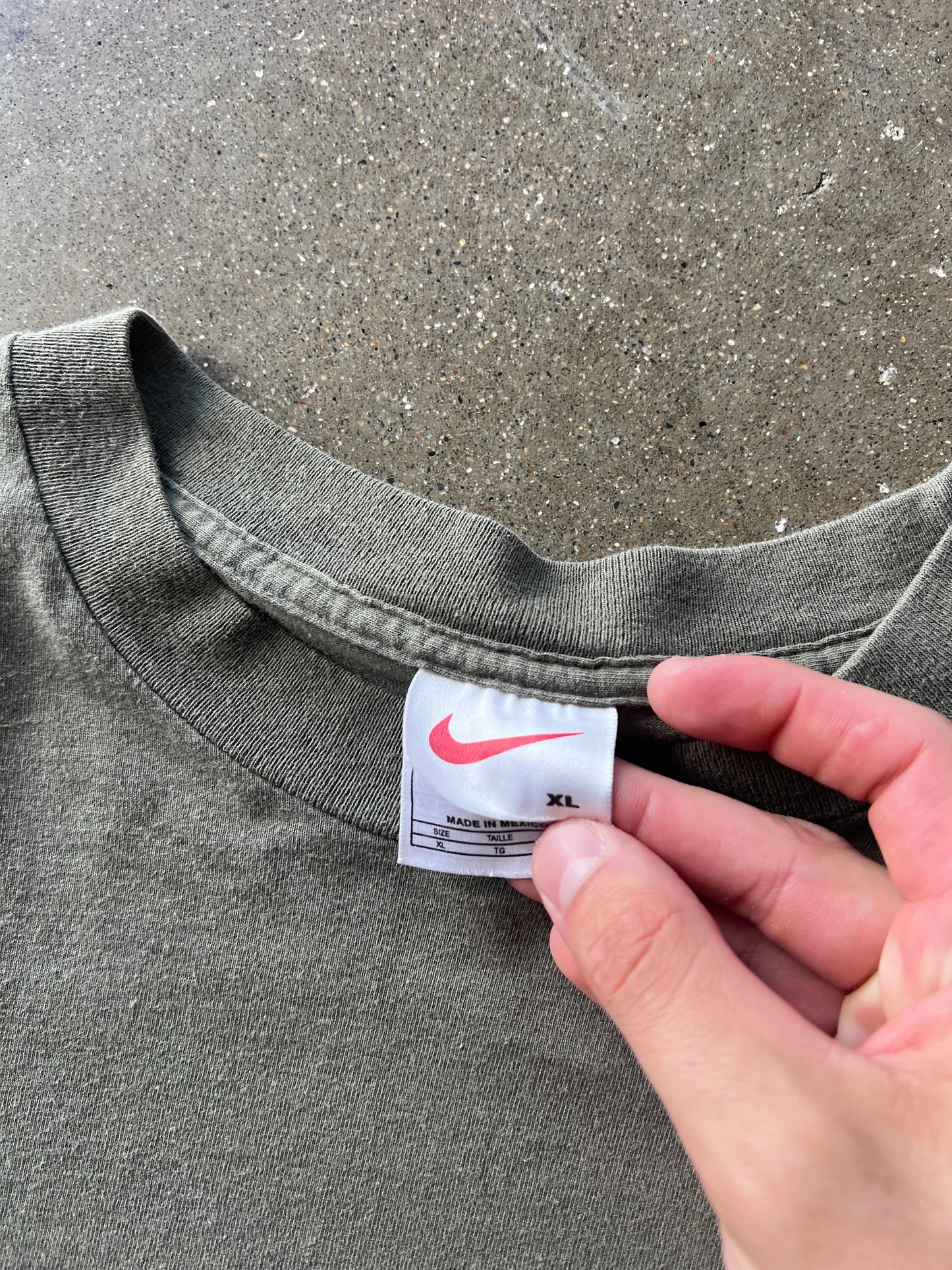 Vintage Grey Green Nike Long Sleeve Shirt - XL
