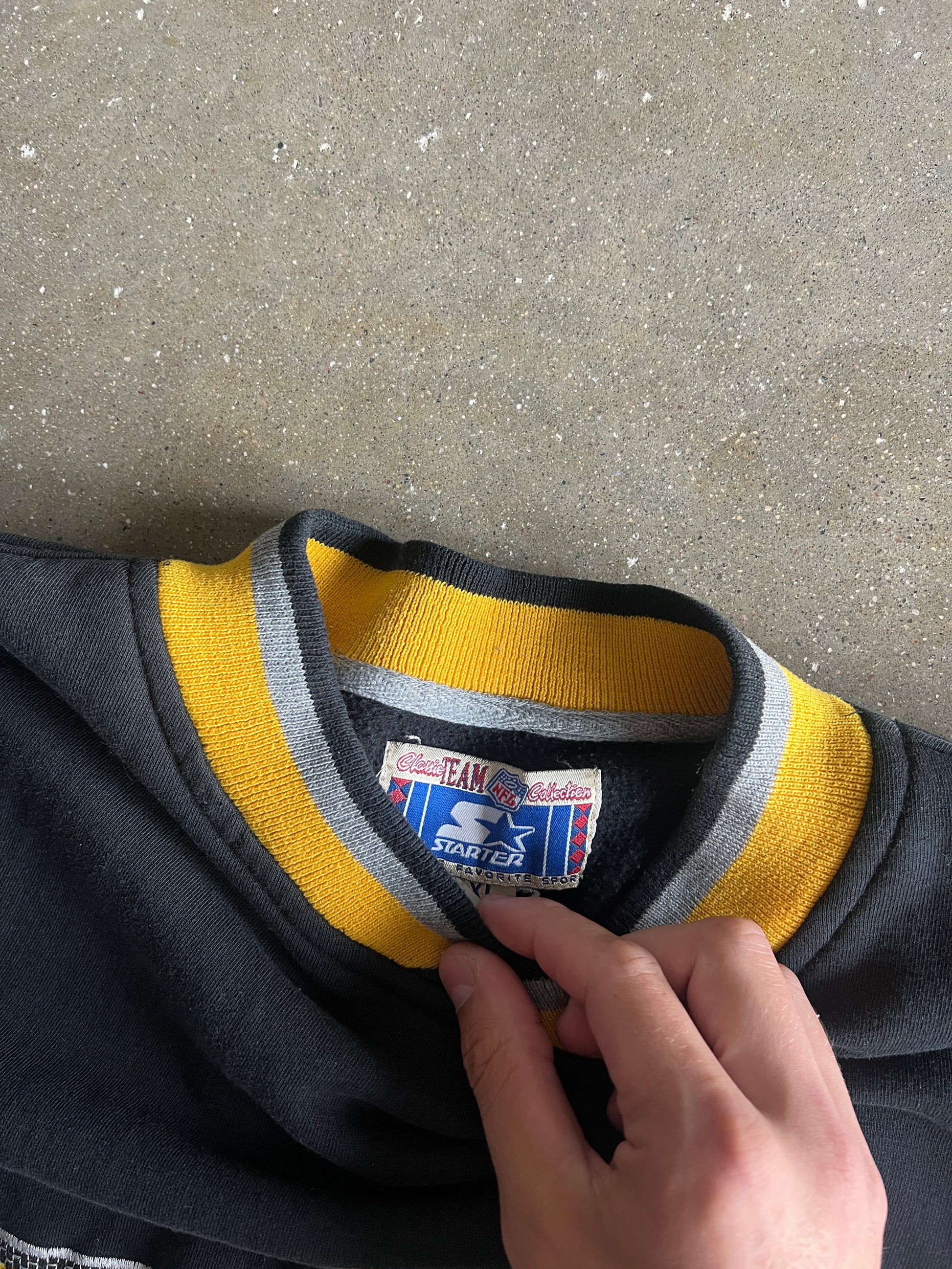 Vintage Black Pittsburgh Steelers Crew - XL