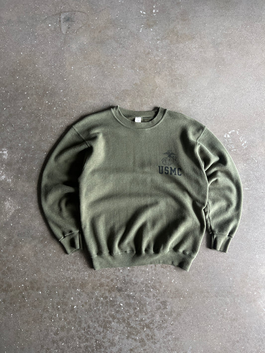 Vintage Dark Green USMC Crew - M