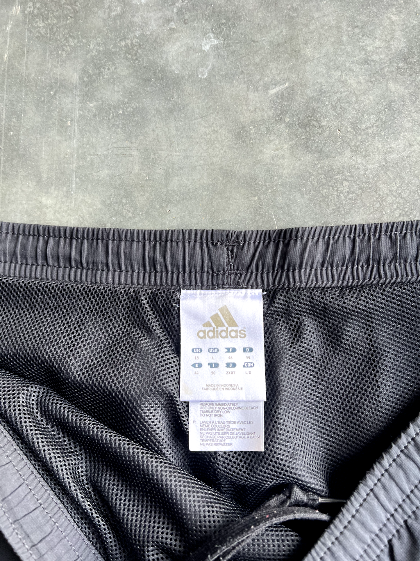 Vintage Black Adidas Striped Track Pants - L