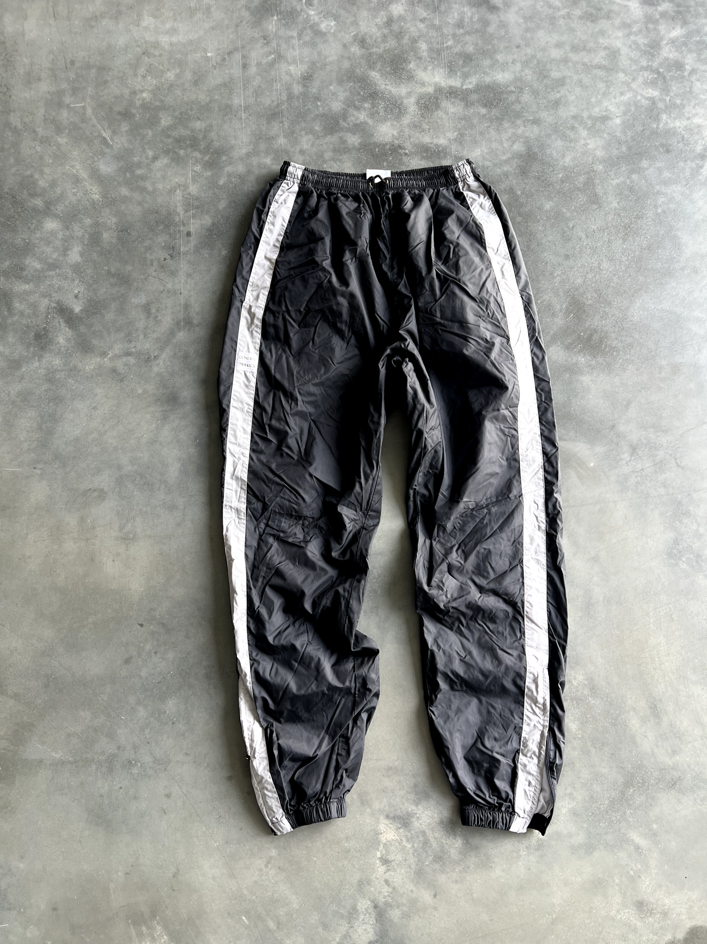 Vintage Black Adidas Striped Track Pants - L