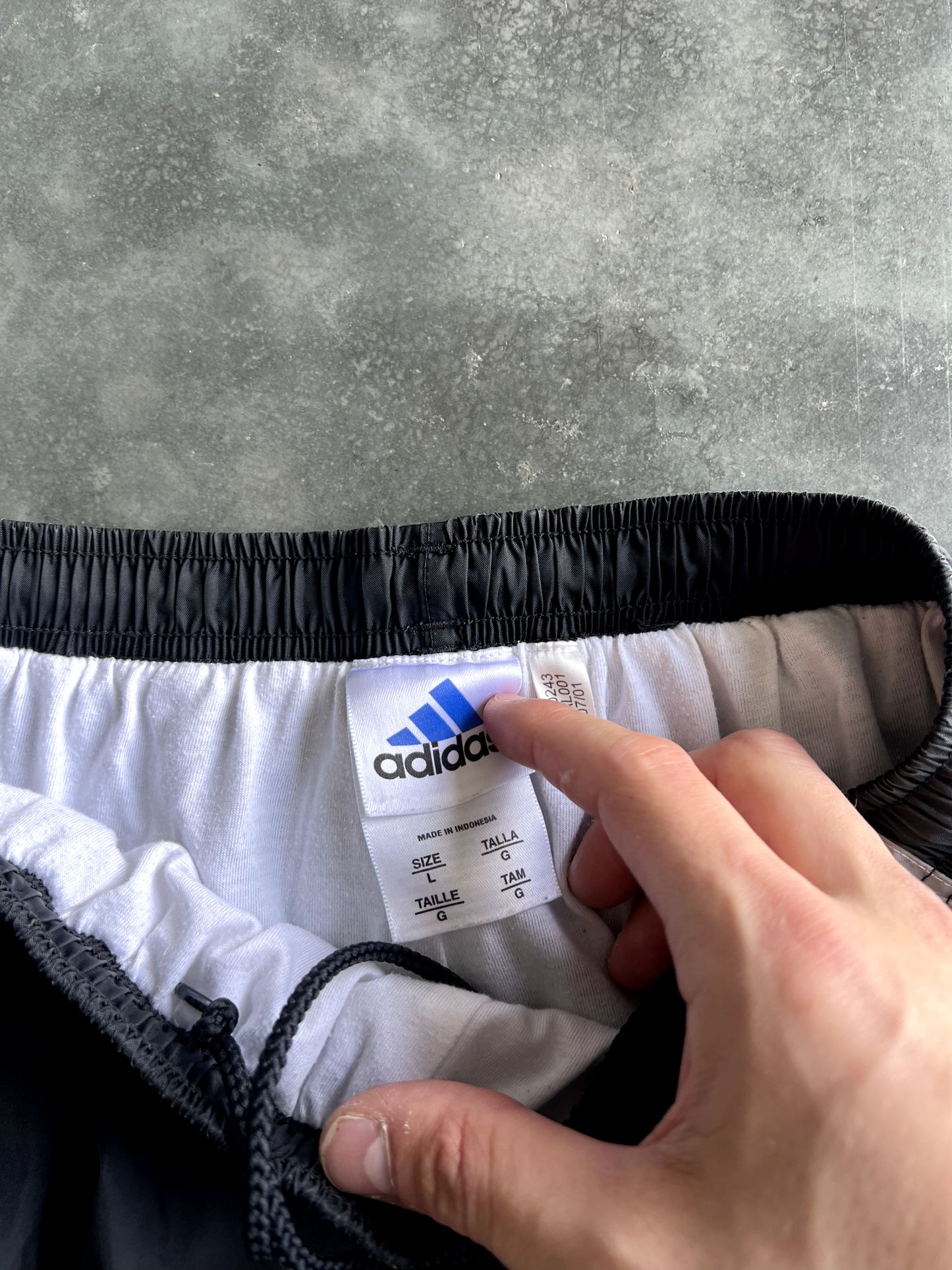 Vintage Black Adidas Striped Track Pants - L