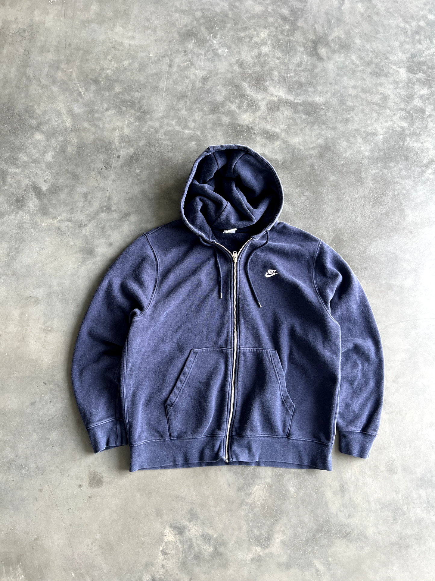 Vintage Navy Blue Nike Swoosh Zip Up - XL