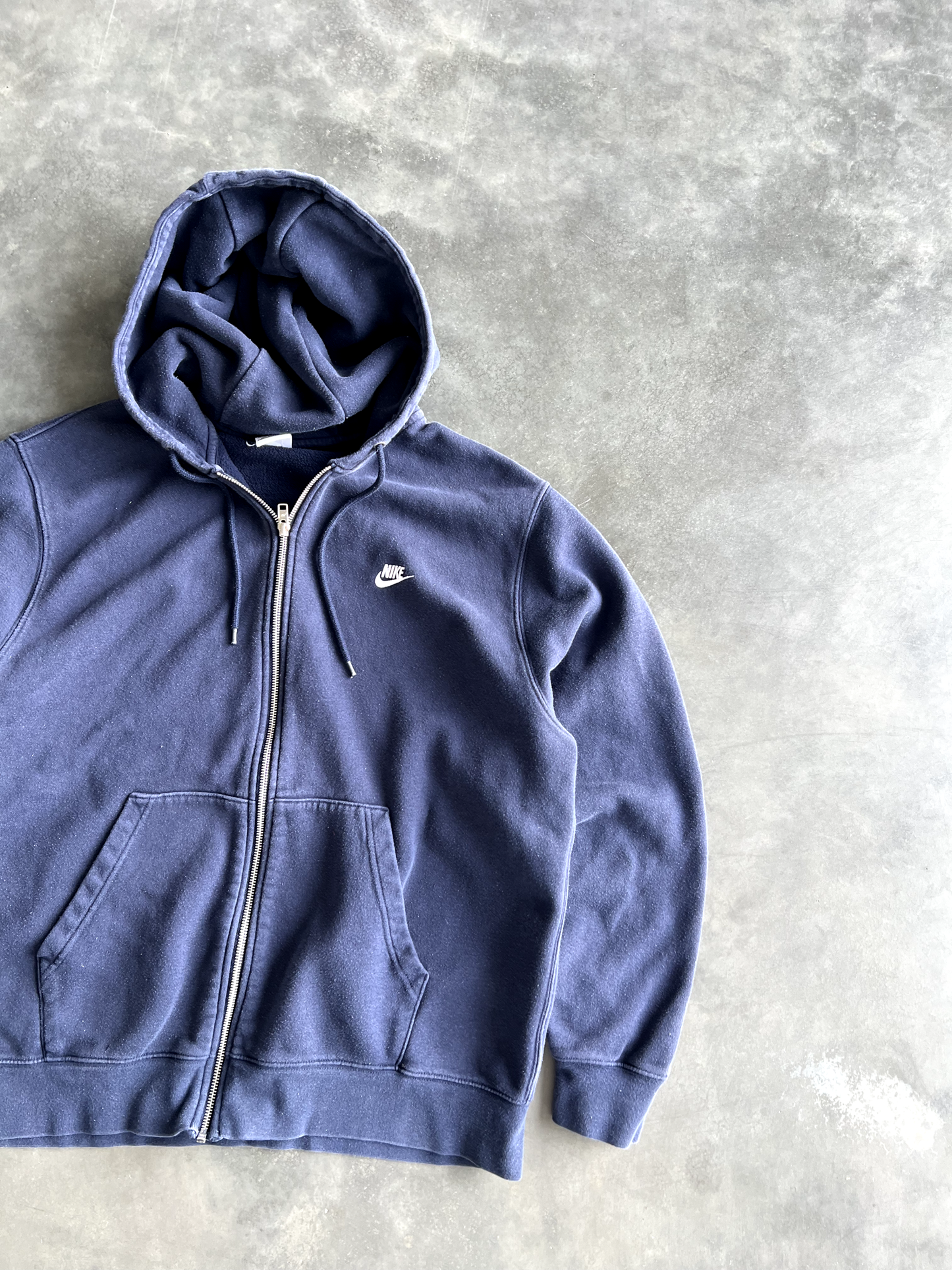 Vintage Navy Blue Nike Swoosh Zip Up - XL