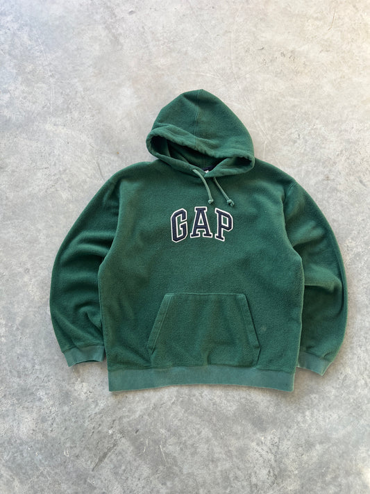 Vintage Forest Green Gap Spellout Hoodie - XL