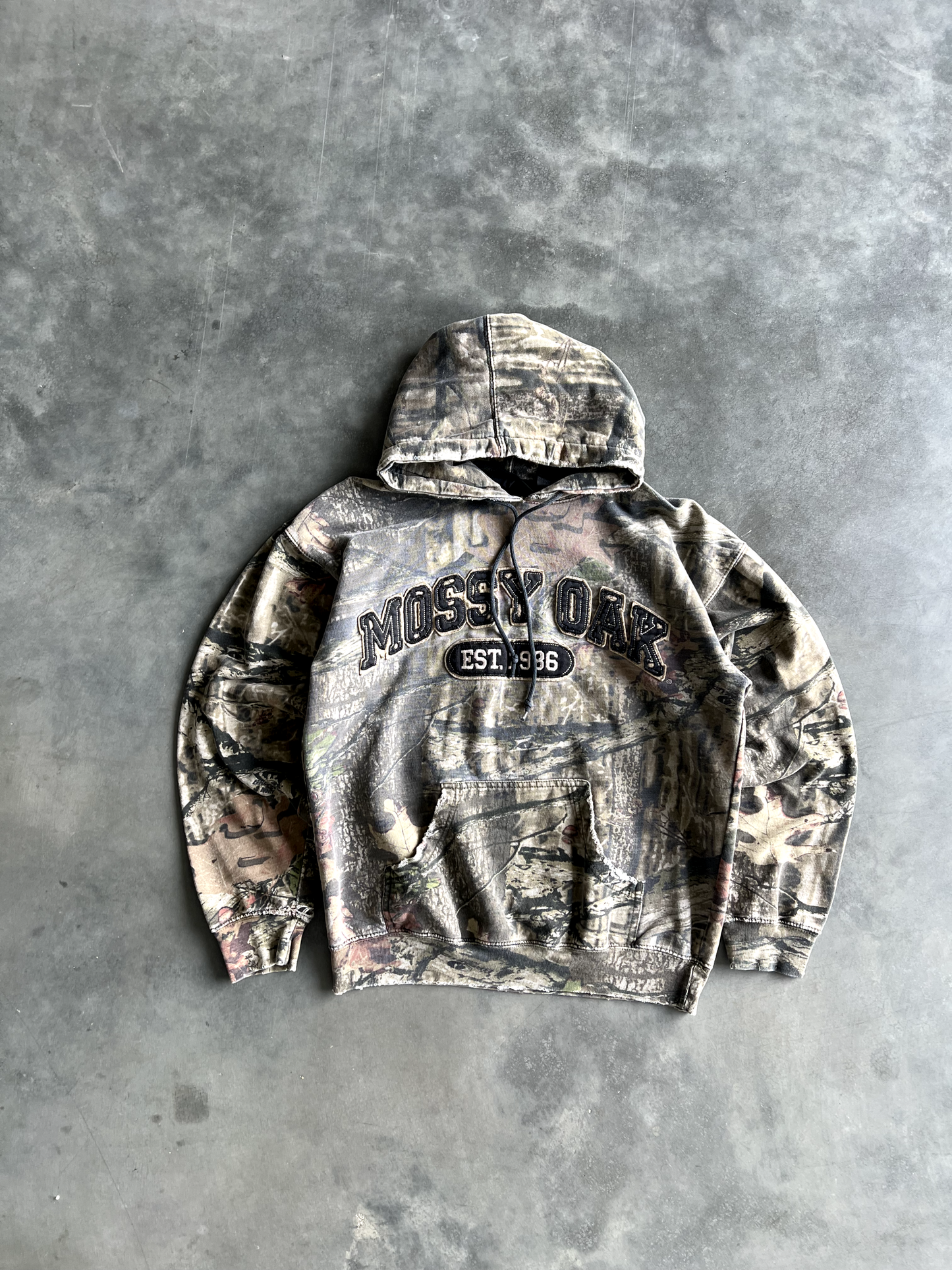 Vintage Camo Mossy Oak Spellout Hoodie - M