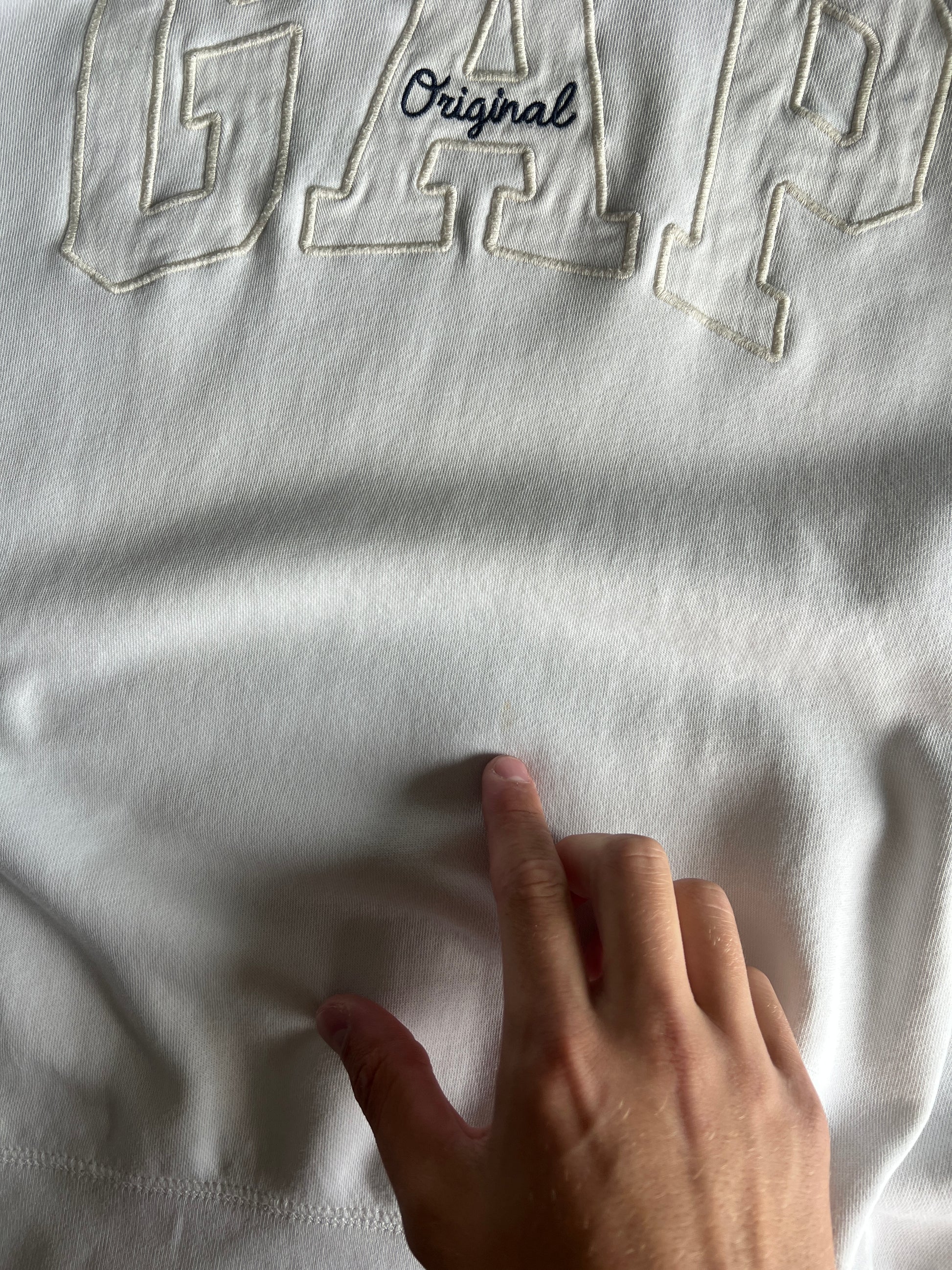 Vintage White Gap Spellout Crew - L