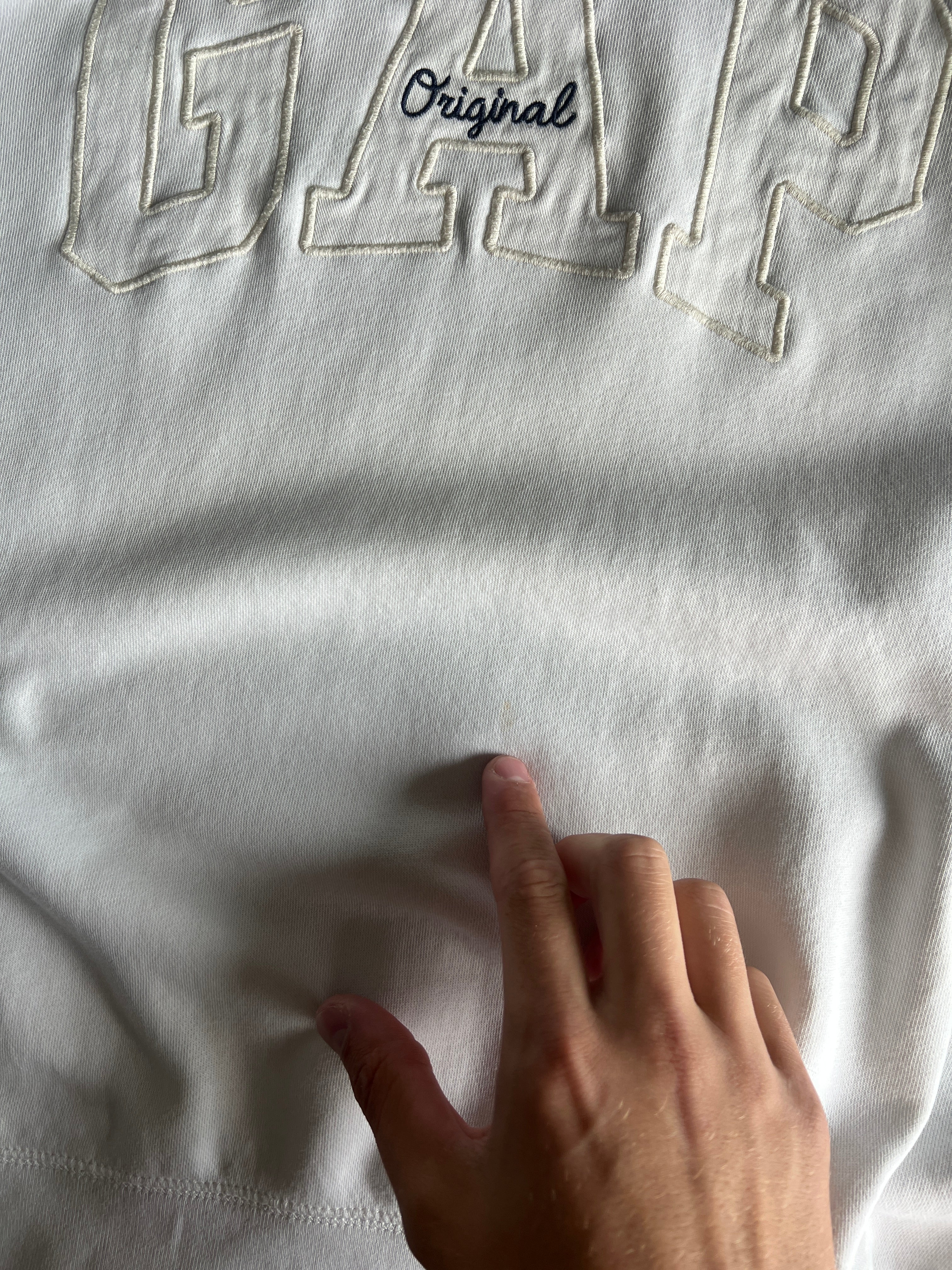 Vintage White Gap Spellout Crew - L