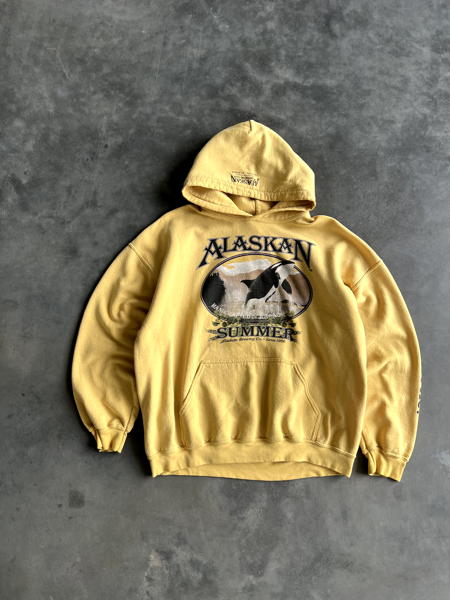 Vintage Yellow Alaskan Hoodie - XL