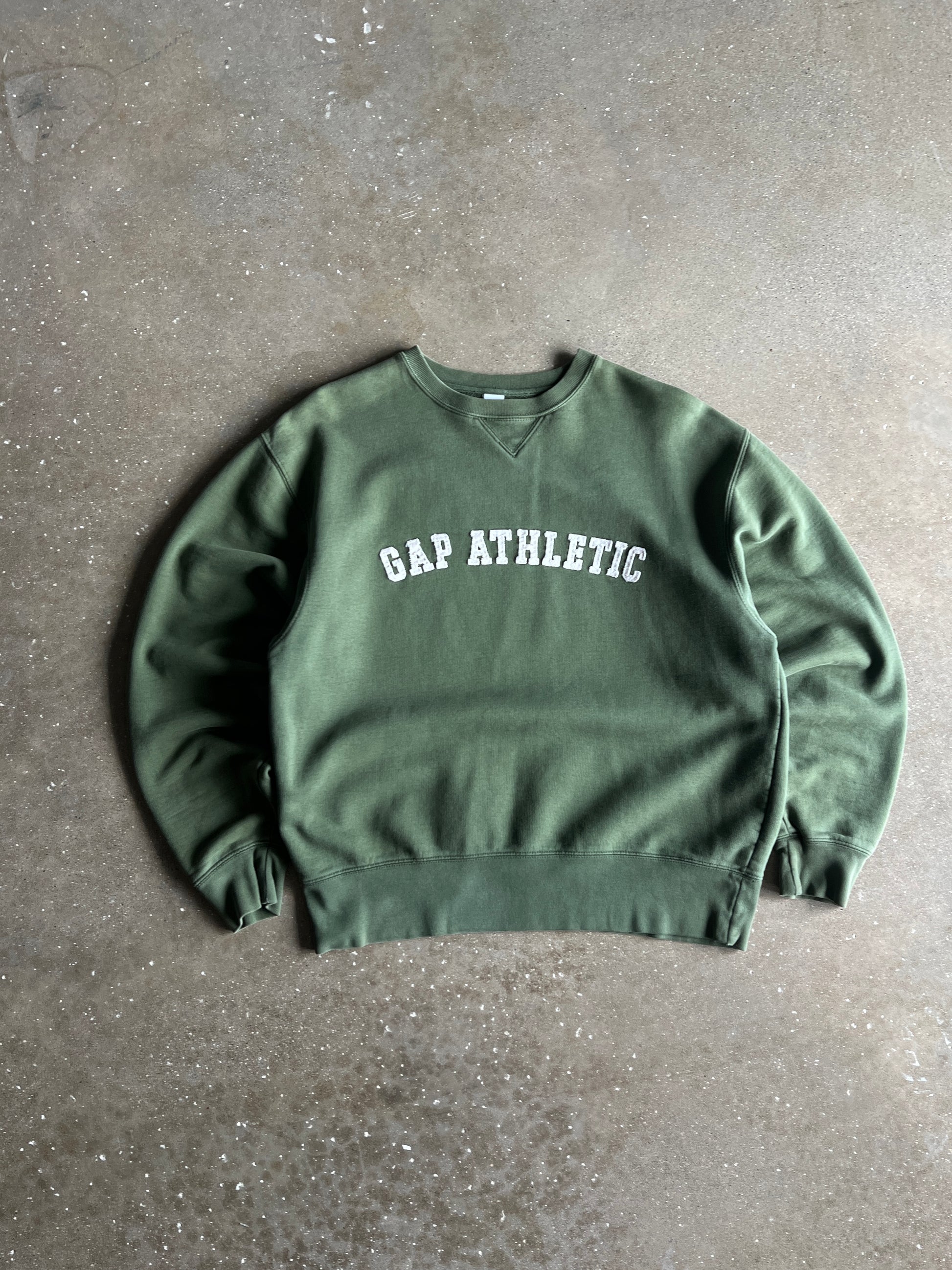Vintage Light Green Gap Athletics Crew - M